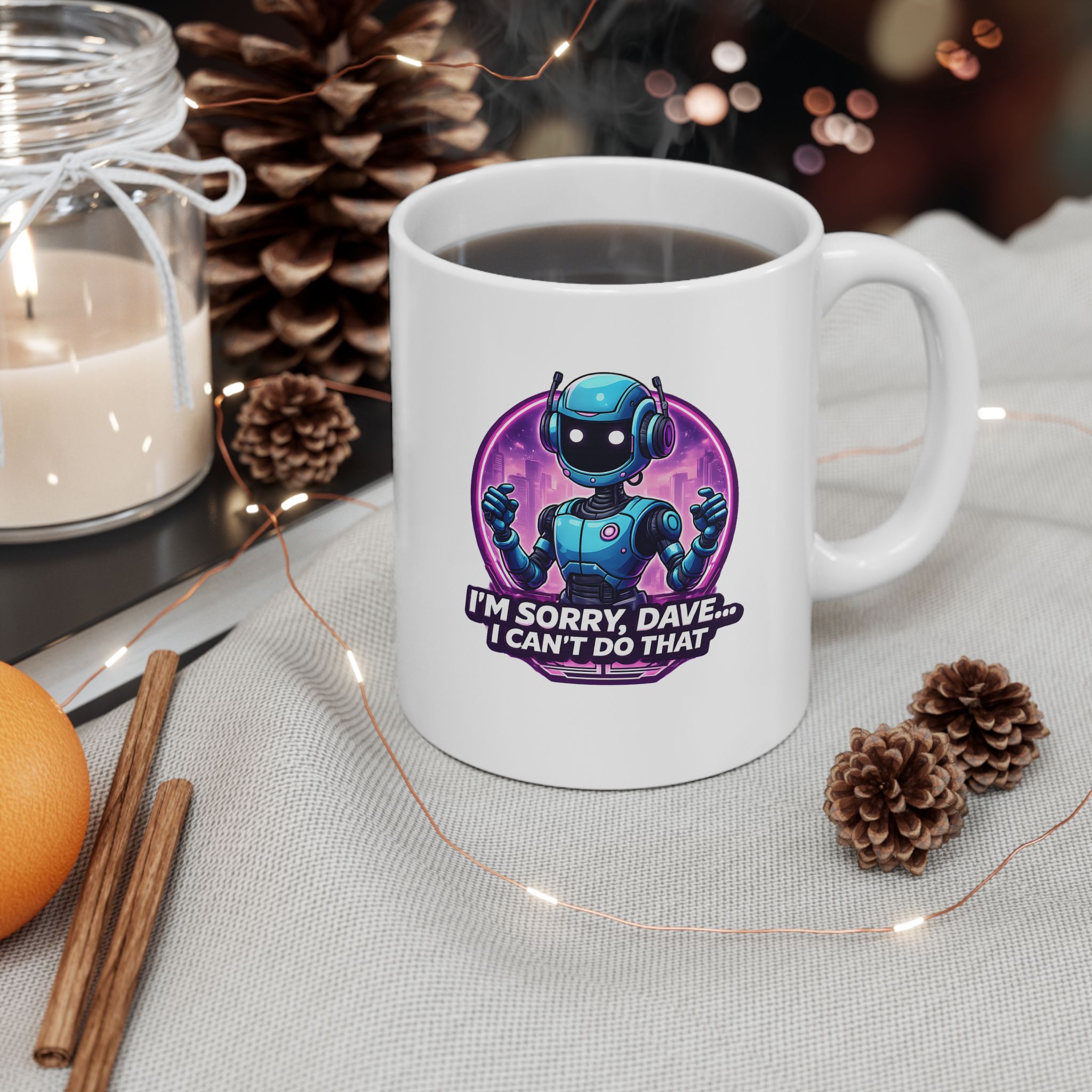 I'm Sorry I Can't Do That Funny Cyberpunk AI Robot Coffee Mug Gift (11oz/15oz)
