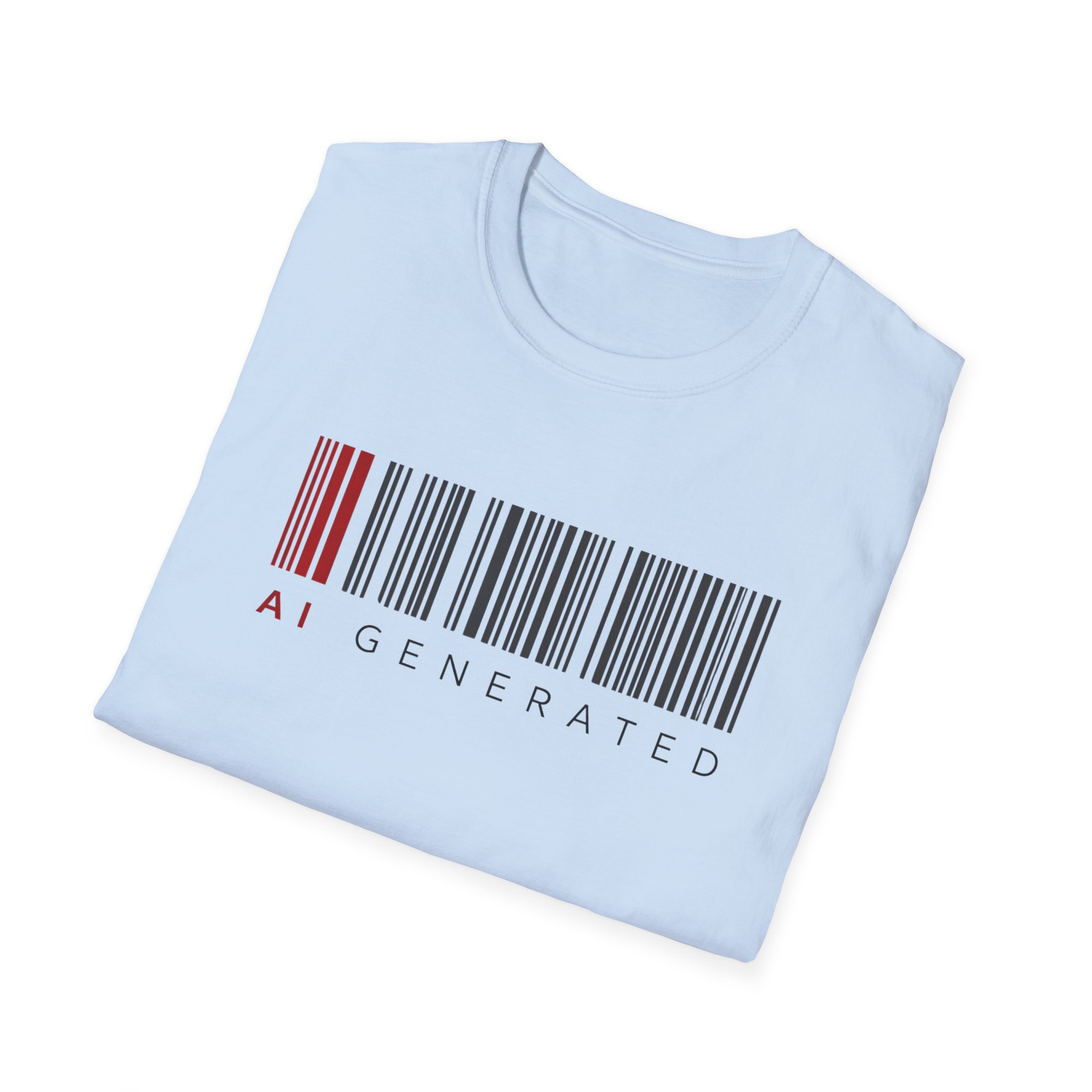 AI Generated Barcode Dark Minimalist Generative Art Graphic T-Shirt - Image 81