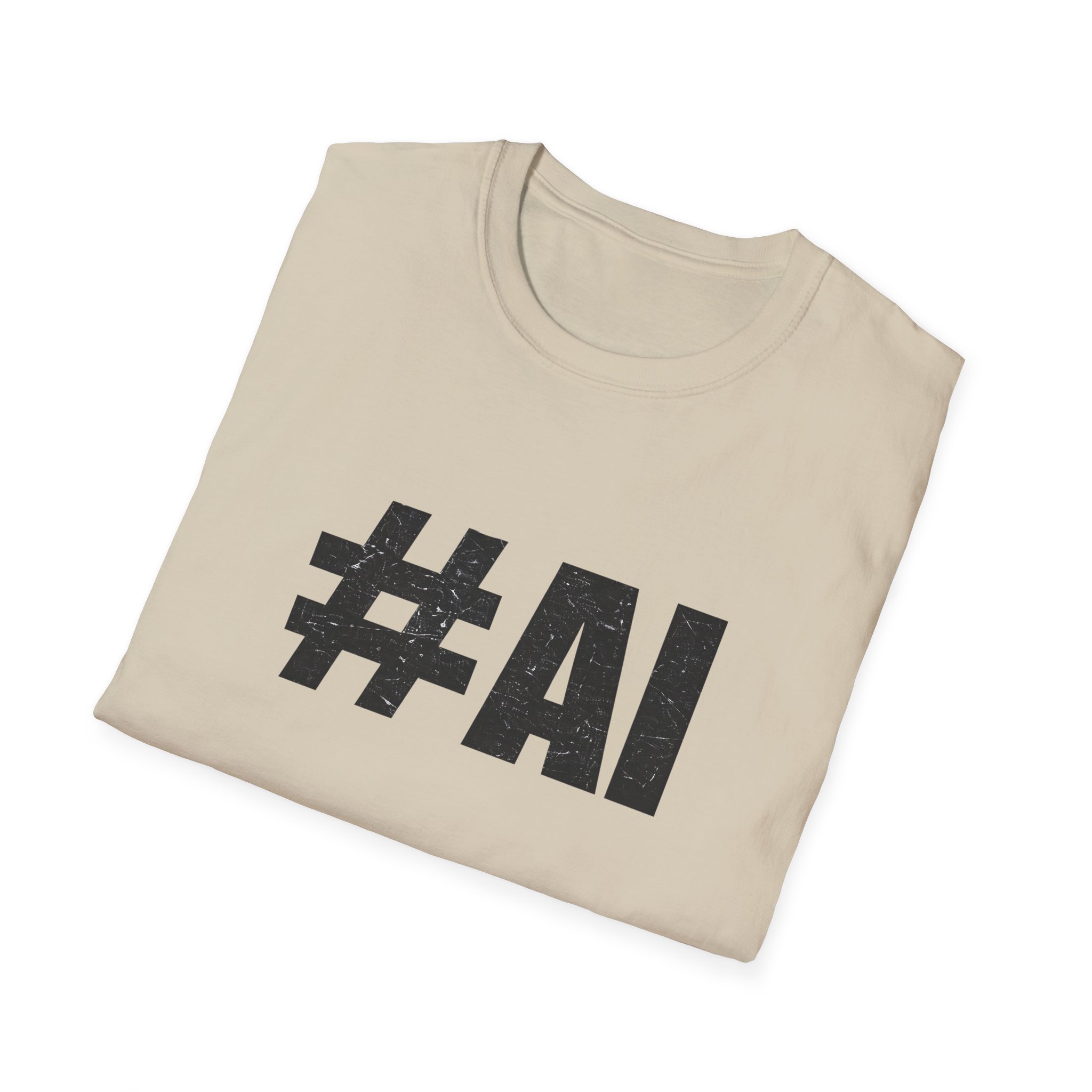 #AI Distressed Dark Minimalist Artificial Intelligence Graphic T-Shirt - Image 26