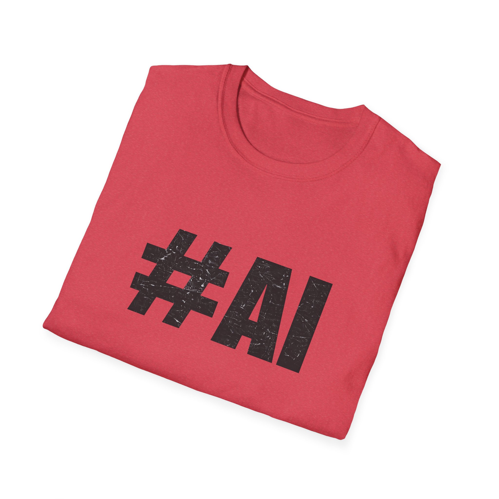 #AI Distressed Dark Minimalist Artificial Intelligence Graphic T-Shirt - Image 169