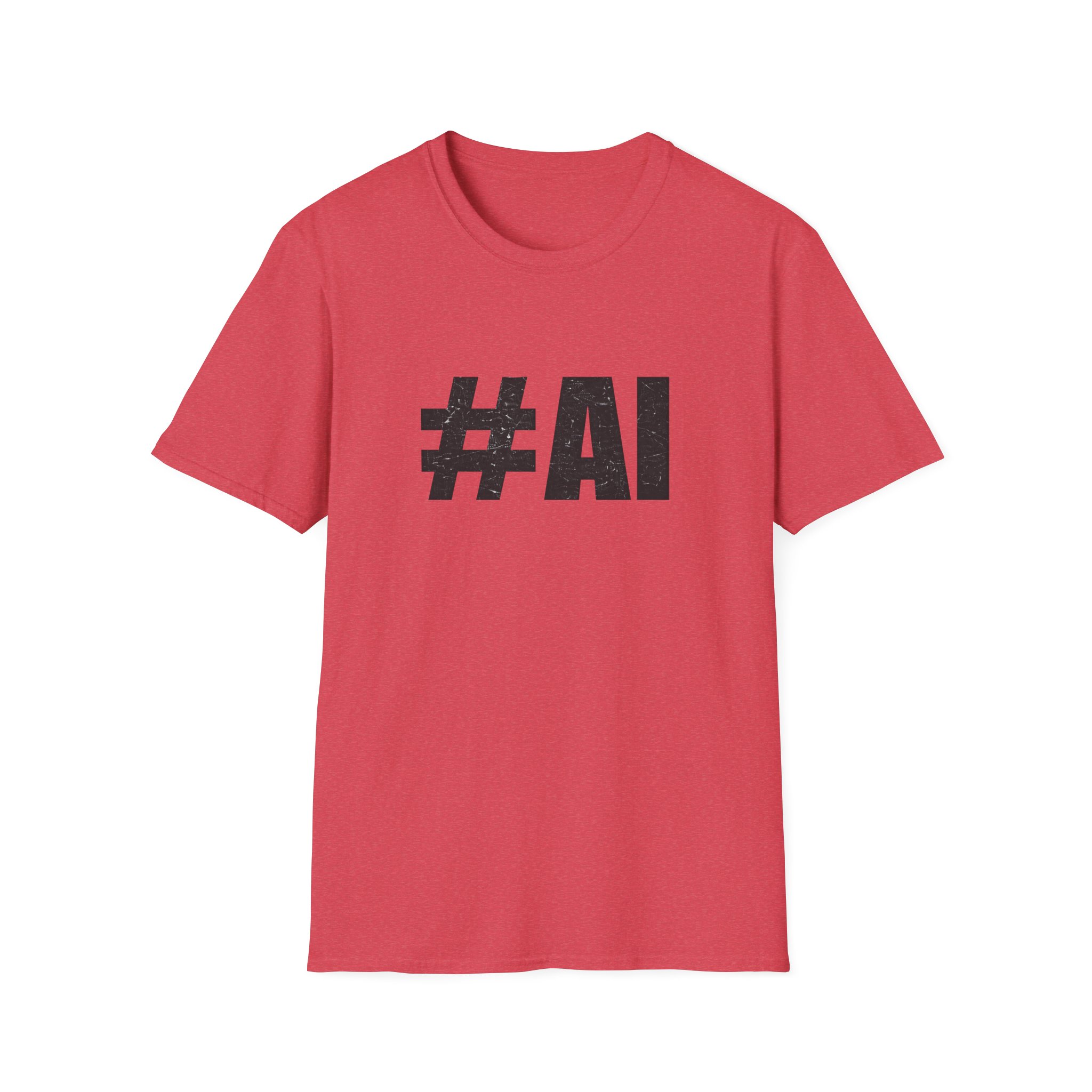 #AI Distressed Dark Minimalist Artificial Intelligence Graphic T-Shirt - Image 166
