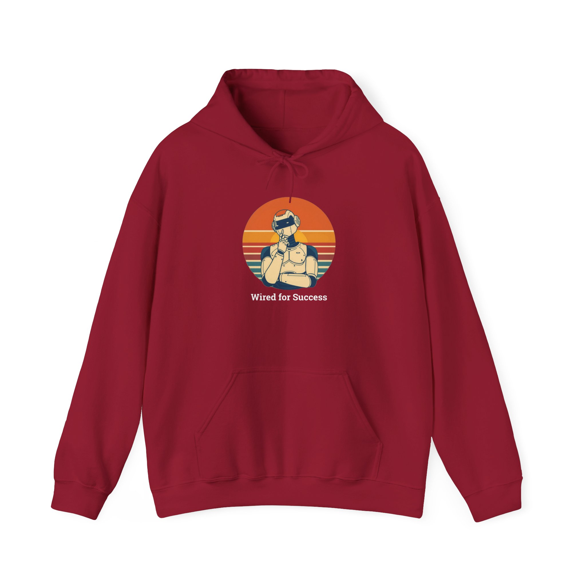 Wired for Success Retro Robot AI Hoodie Tech Gift Hooded Sweatshirt - Image 97