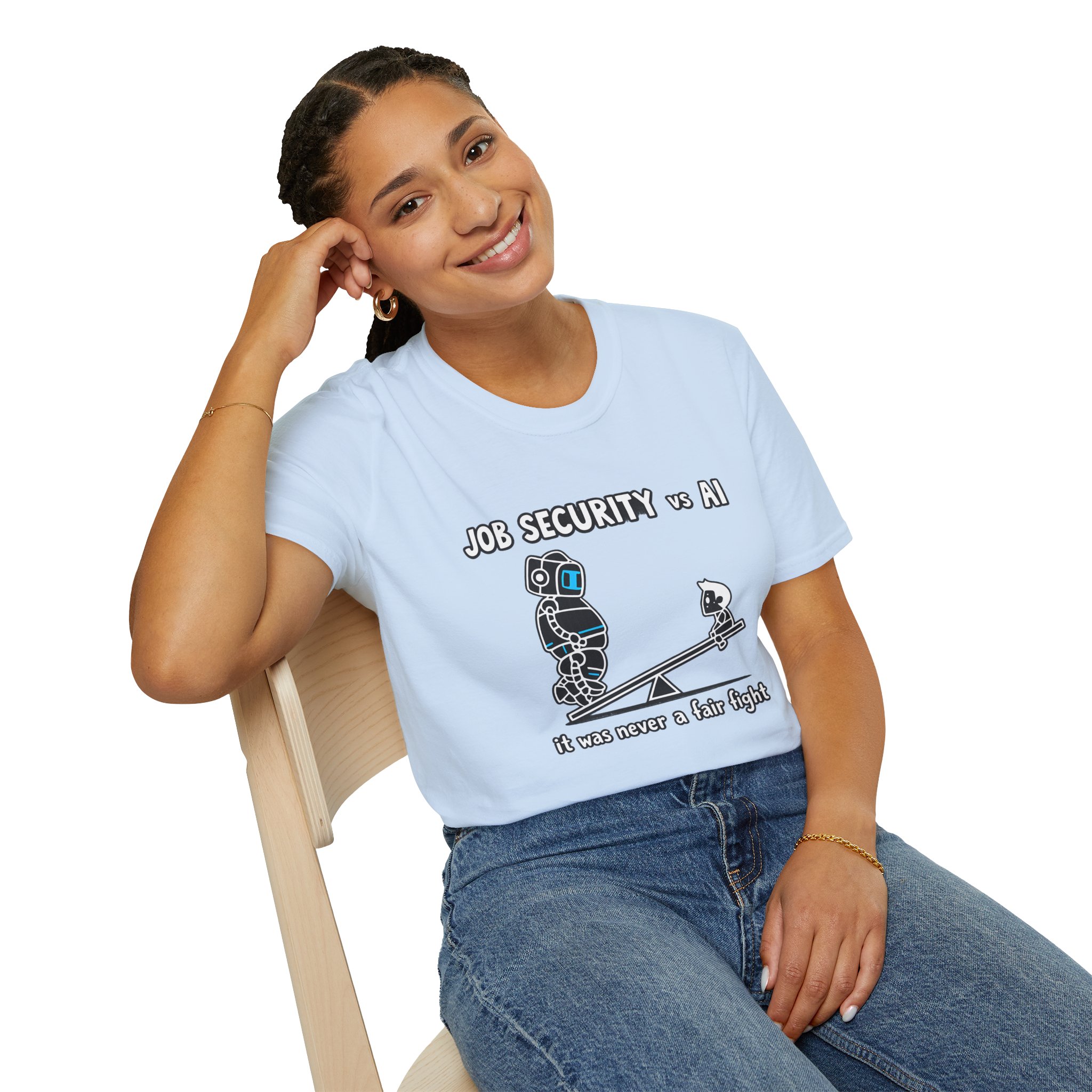 POV You're An AI And It's Monday – Funny Tired Robot Graphic T-Shirt - Image 85