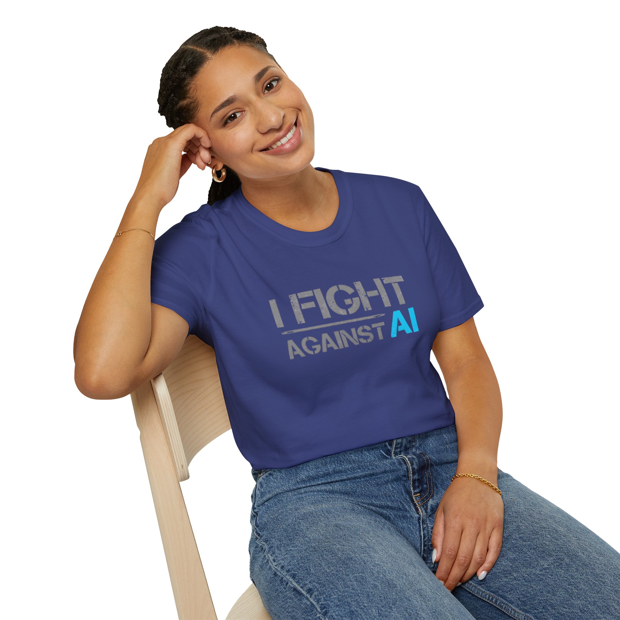 I Fight Against AI – Anti-AI Resistance Graphic T-Shirt for Creatives - Image 98