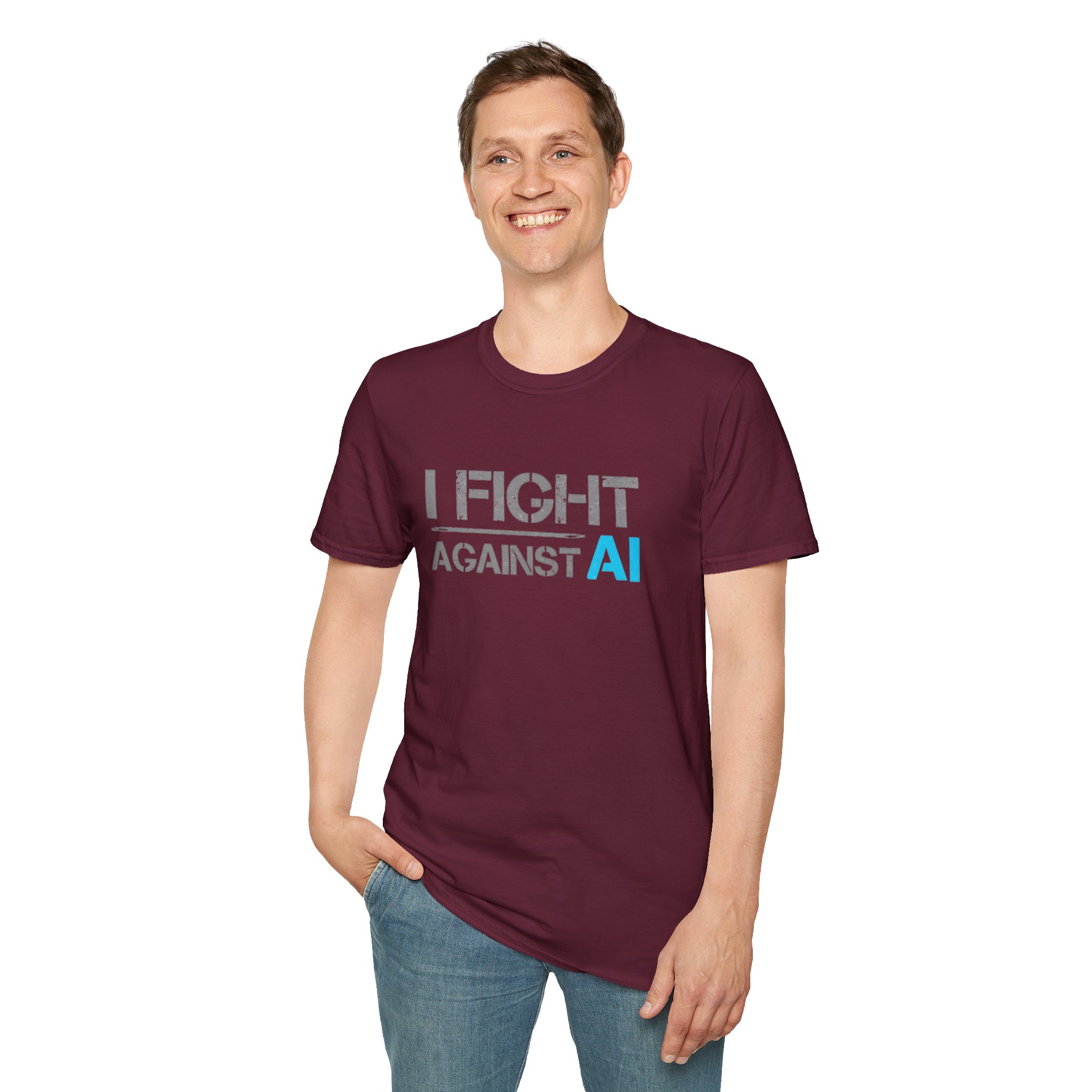 I Fight Against AI – Anti-AI Resistance Graphic T-Shirt for Creatives - Image 46