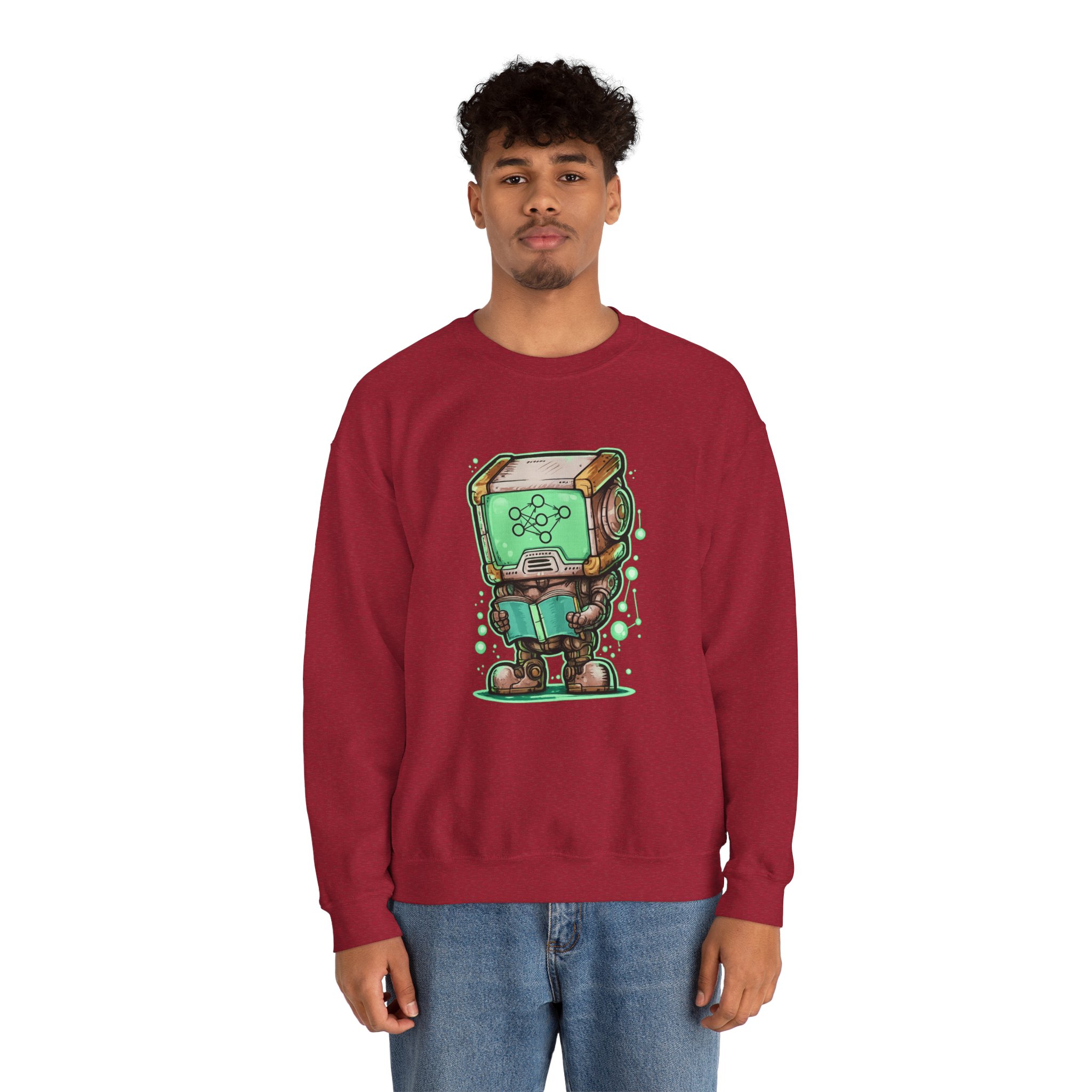 AI Robot Reading Sweatshirt | Neural Network Hoodie for ML Engineers - Image 96