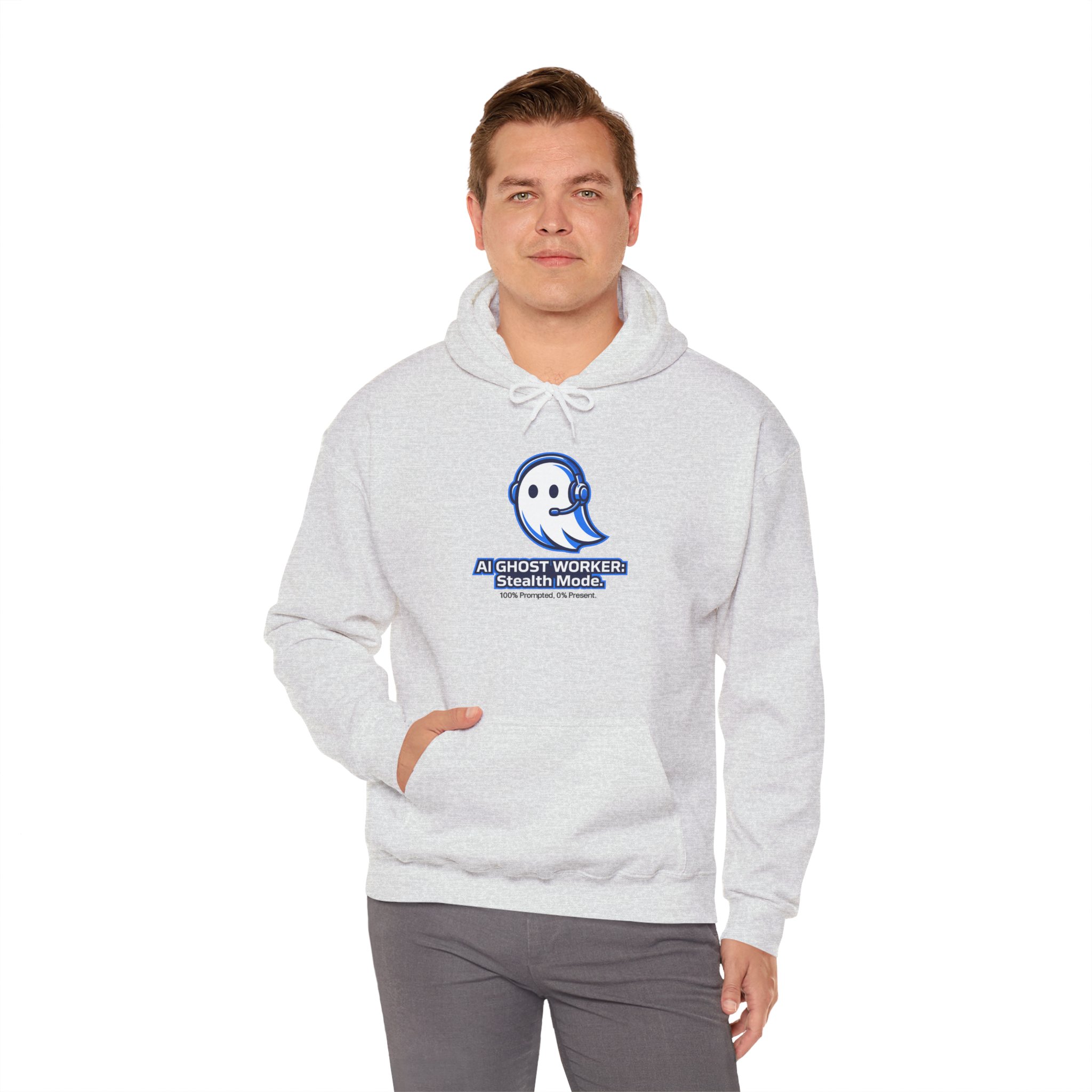 AI Ghost Worker Stealth Mode – 100% Prompted 0% Present Funny Hoodie - Image 33