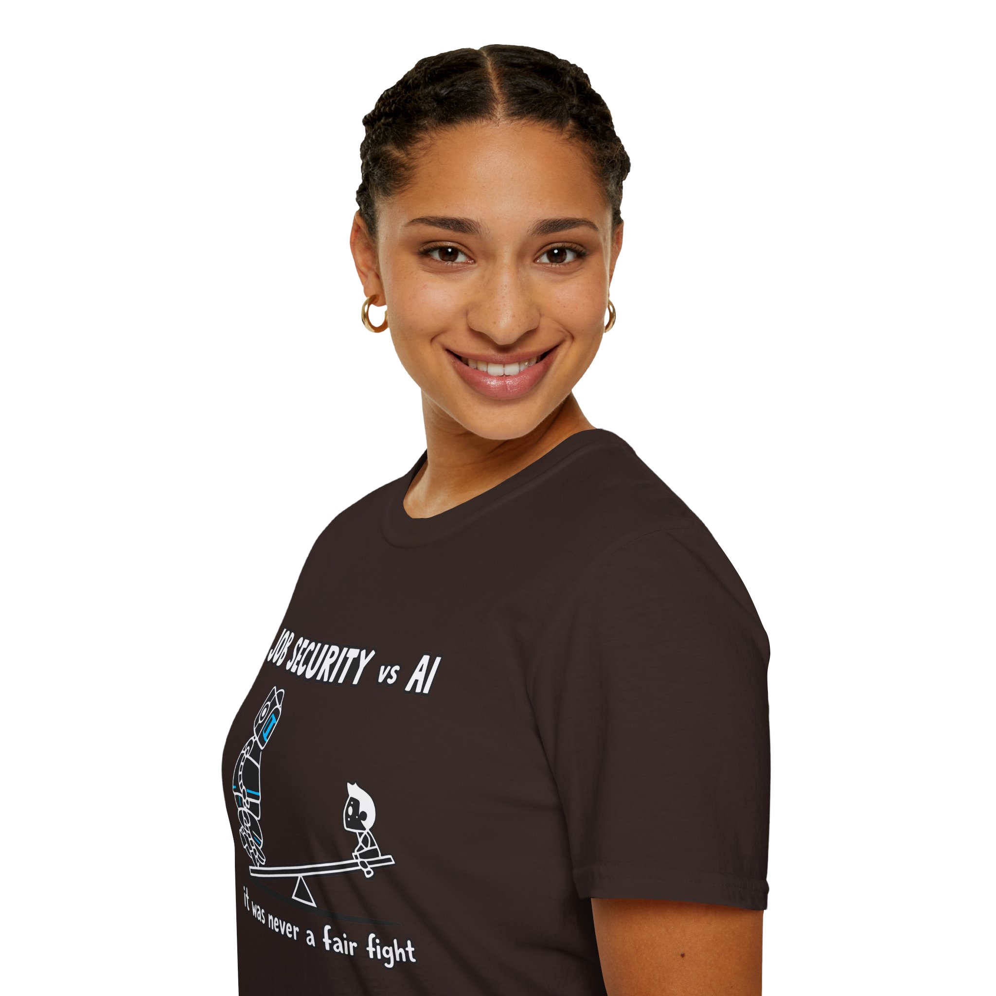 POV You're An AI And It's Monday – Funny Tired Robot Graphic T-Shirt - Image 51