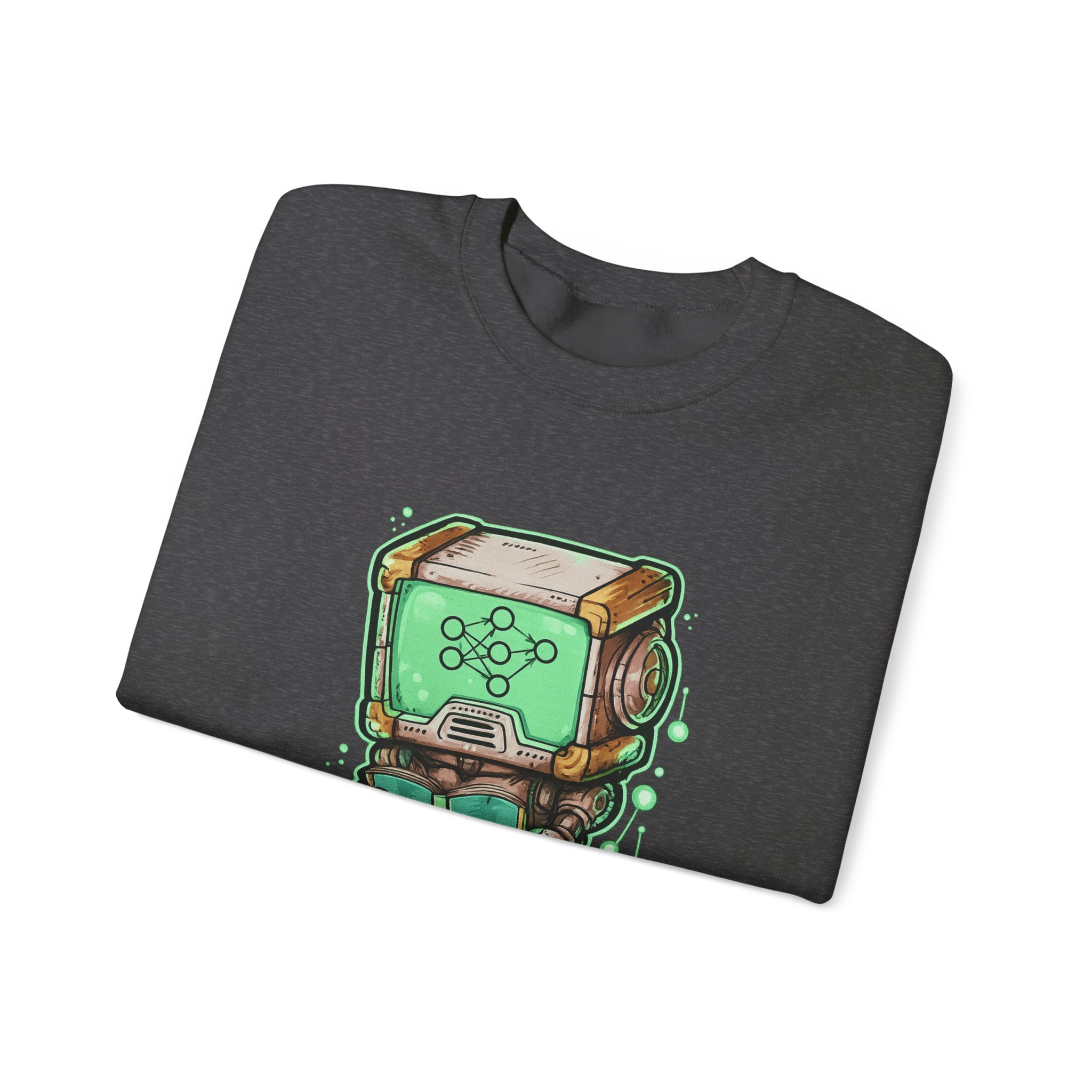 AI Robot Reading Sweatshirt | Neural Network Hoodie for ML Engineers - Image 66