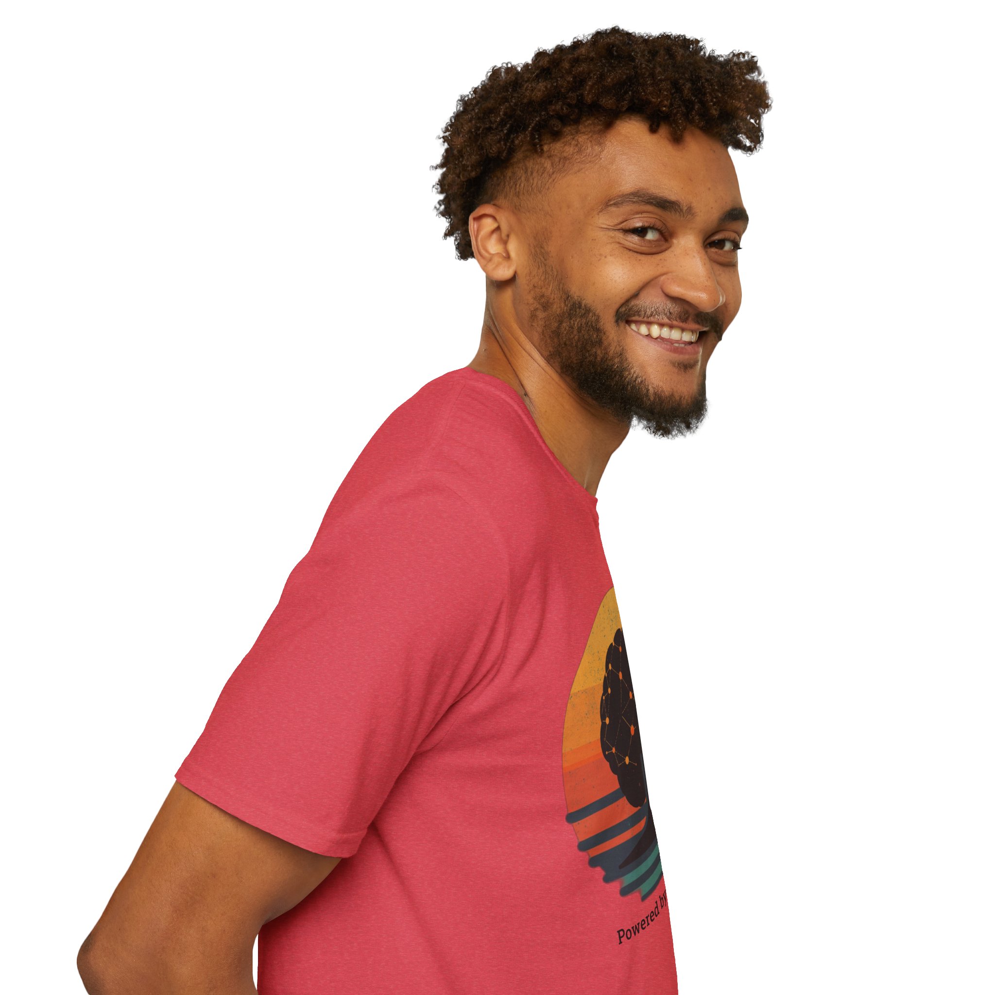 Powered by Neural Nets Retro Sunset Neural Network Tree AI T-Shirt - Image 142