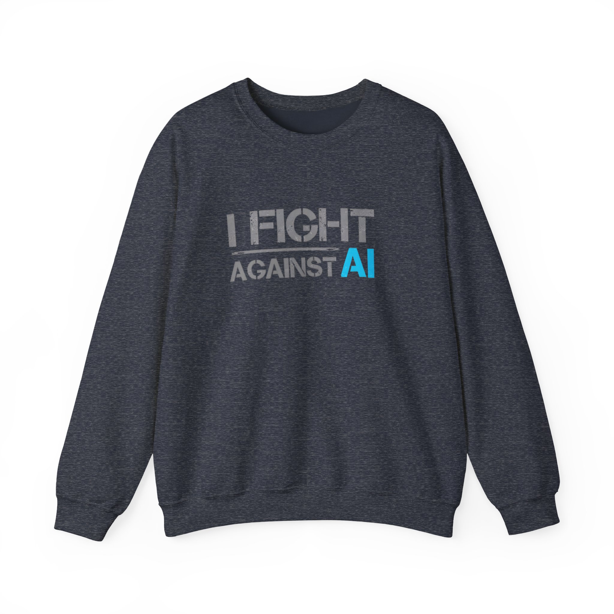 I Fight Against AI – Human Creativity Resistance Crewneck Sweatshirt - Image 46