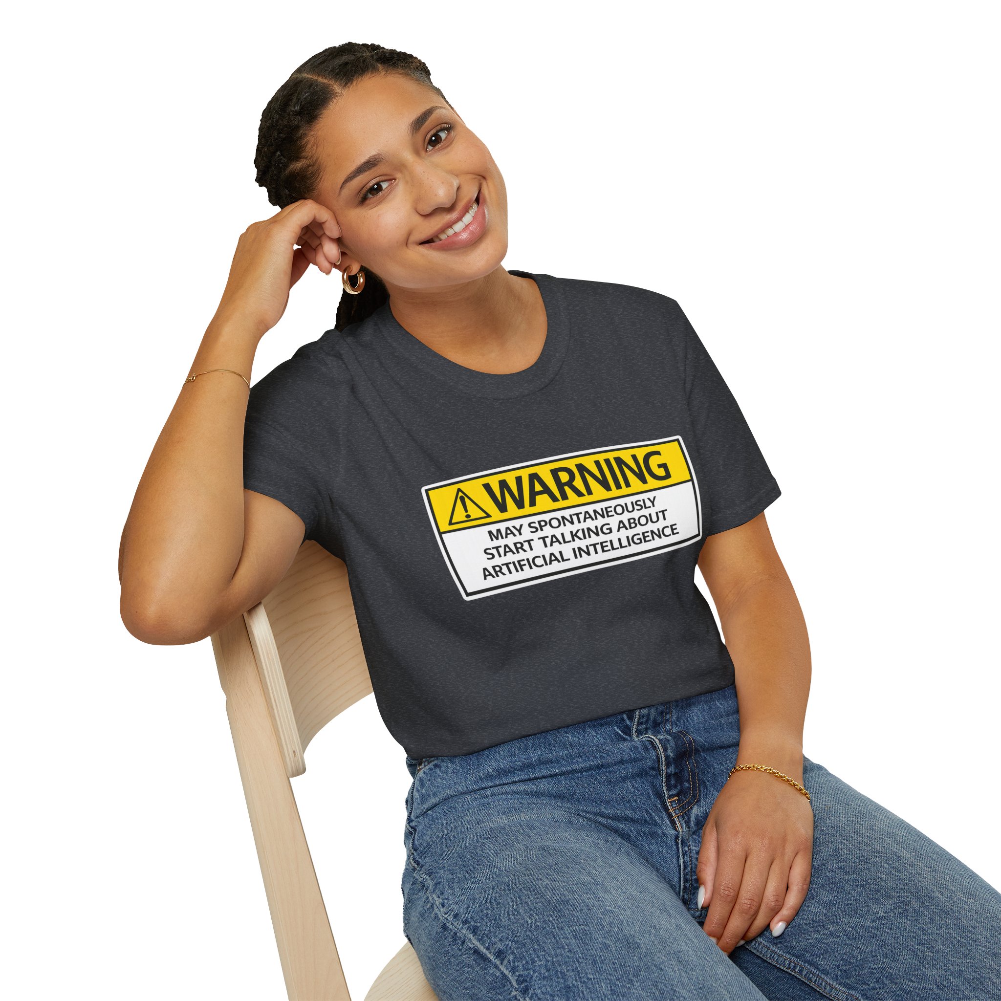 Warning May Talk About AI Tee | Funny Artificial Intelligence Shirt - Image 96