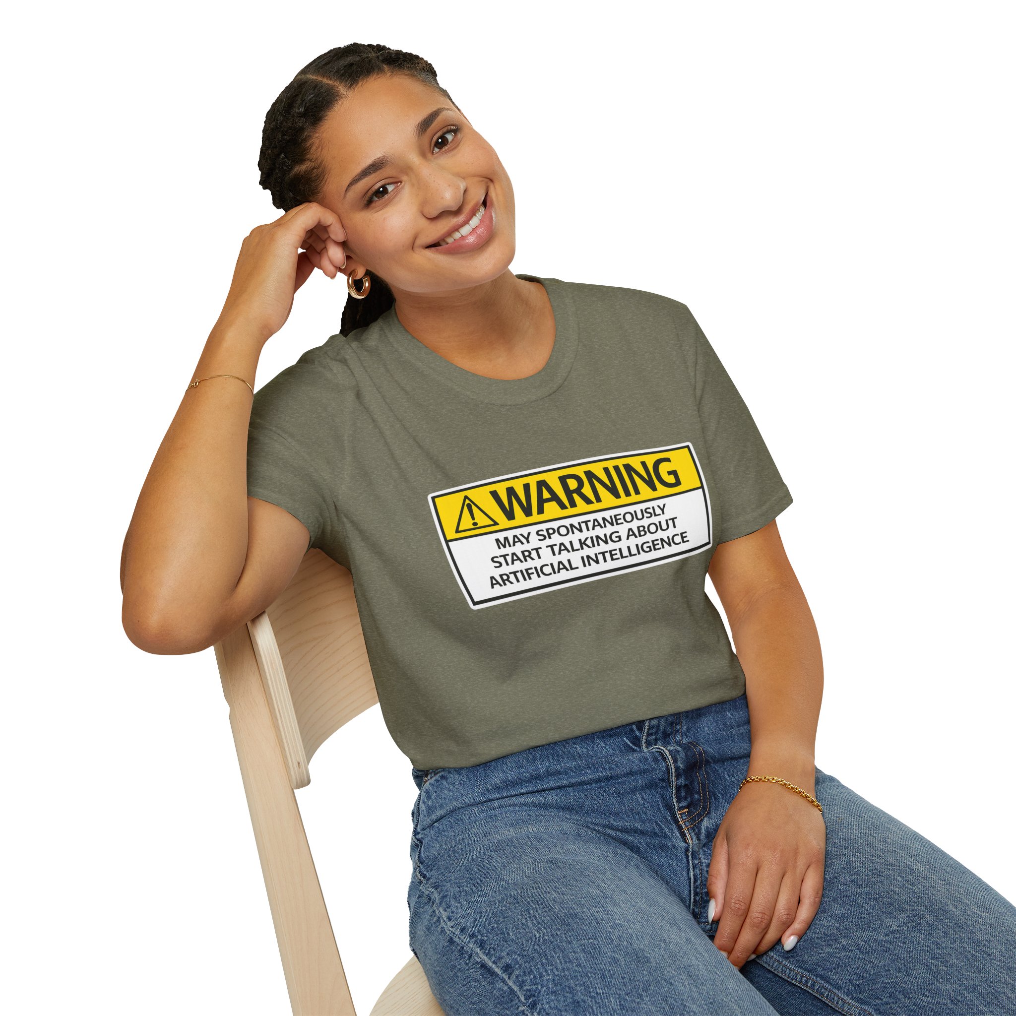 Warning May Talk About AI Tee | Funny Artificial Intelligence Shirt - Image 7