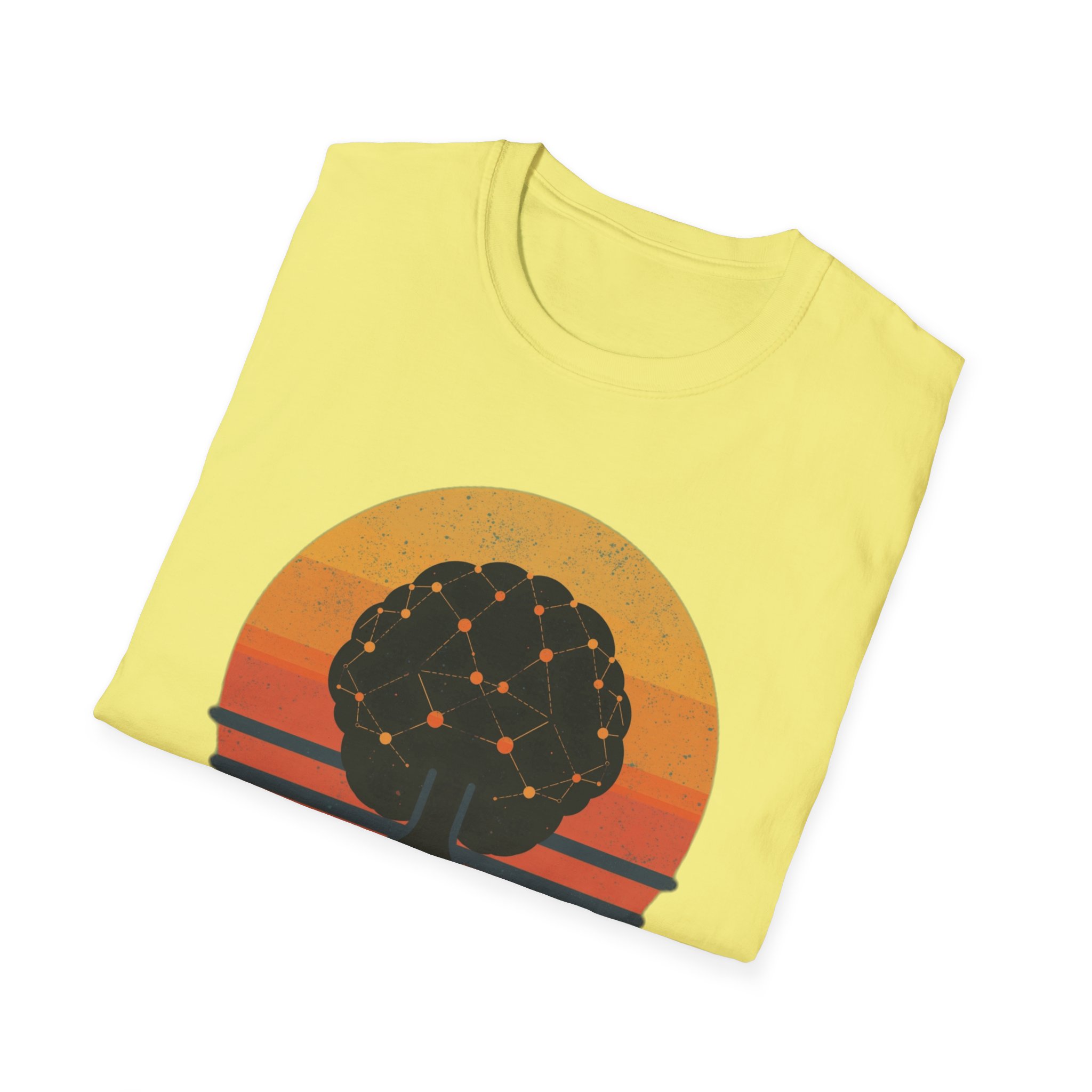 Powered by Neural Nets Retro Sunset Neural Network Tree AI T-Shirt - Image 58