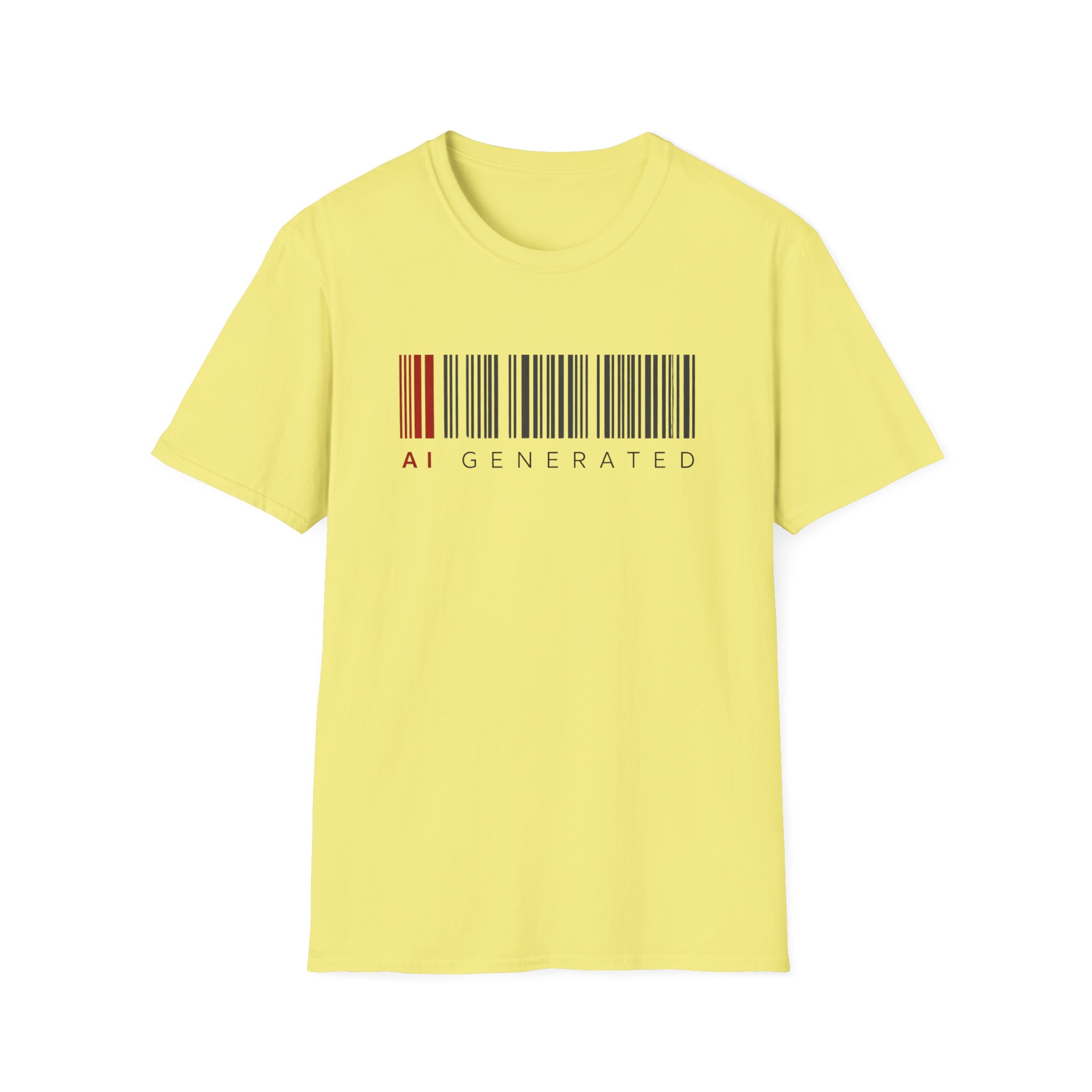 AI Generated Barcode Dark Minimalist Generative Art Graphic T-Shirt - Image 67