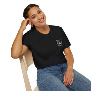 Optimized For AI – Funny Tech Badge Chest Print Graphic T-Shirt