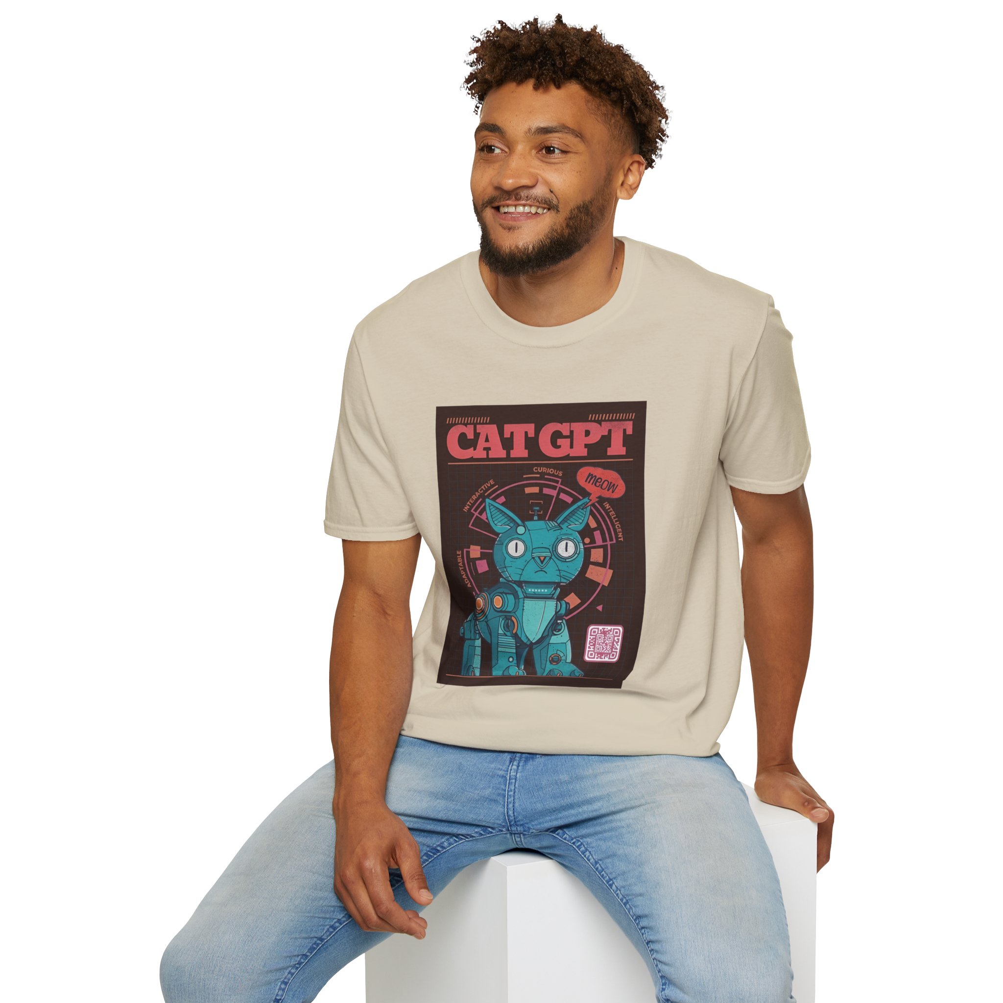Robot Cat AI Tee | Funny Cyberpunk Cat Shirt for Tech Lovers - Image 62