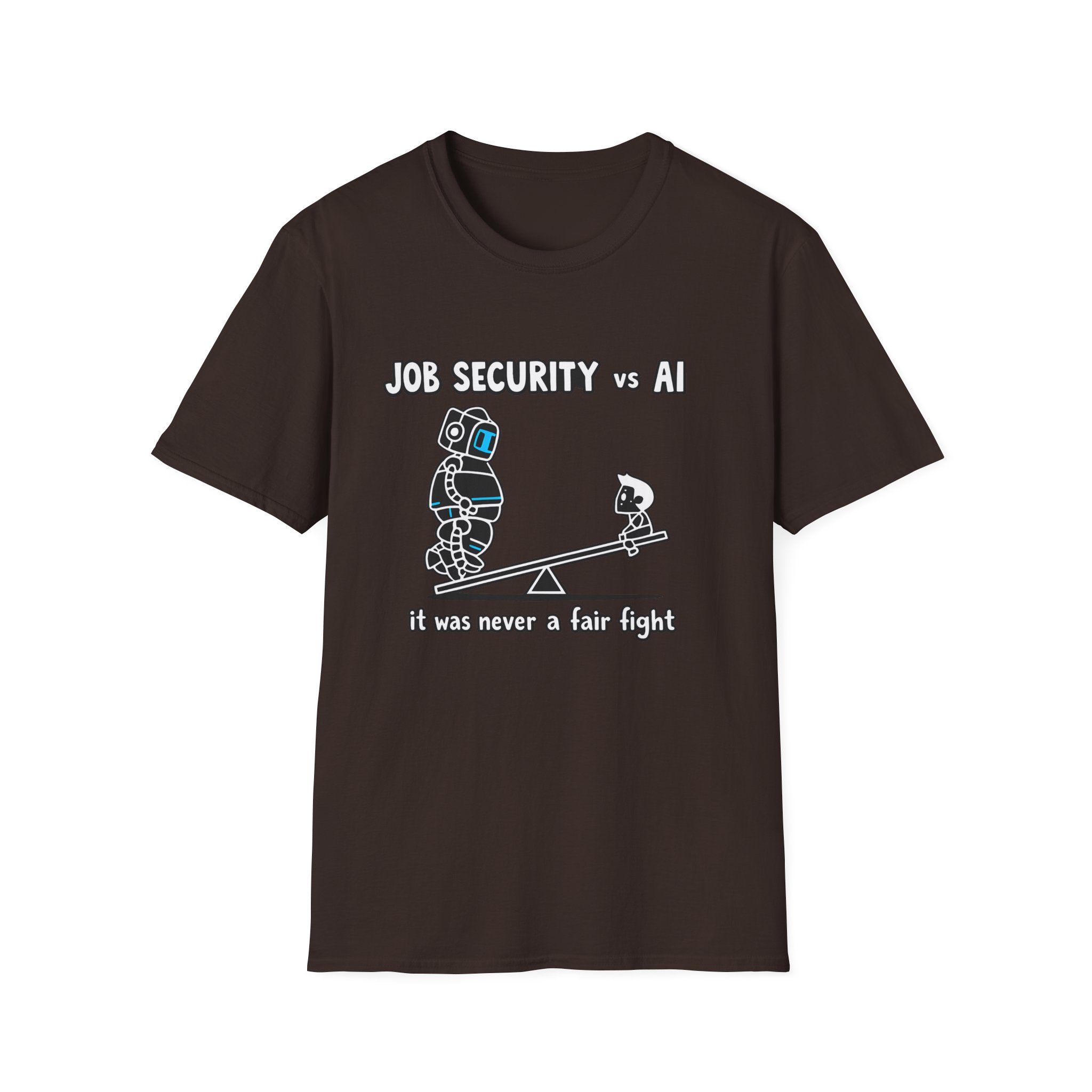 POV You're An AI And It's Monday – Funny Tired Robot Graphic T-Shirt - Image 45