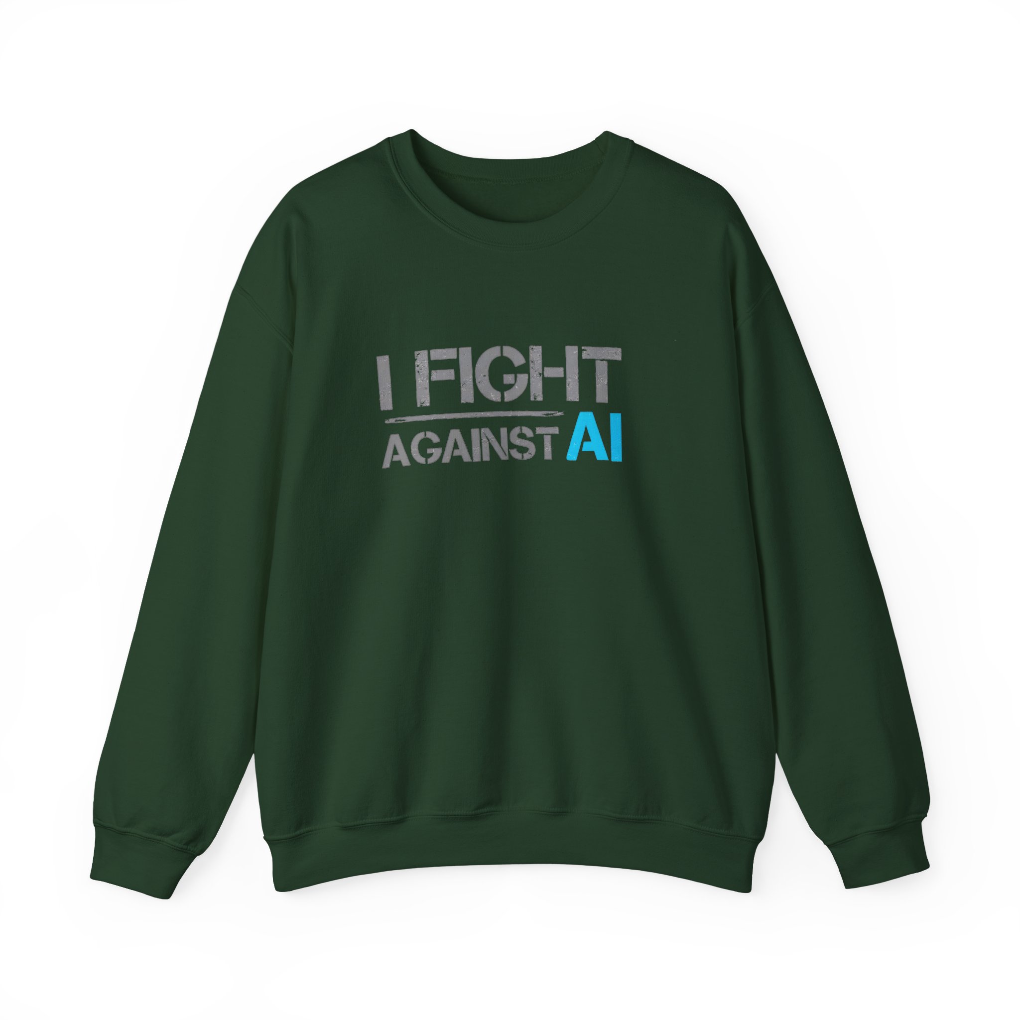 I Fight Against AI – Human Creativity Resistance Crewneck Sweatshirt - Image 37