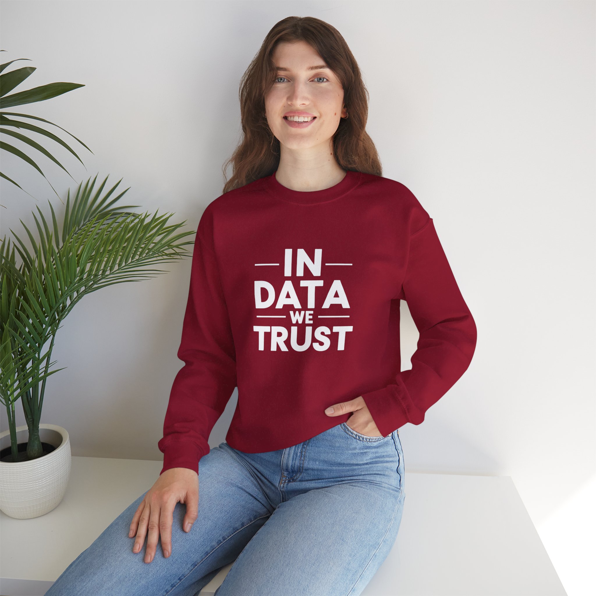 In Data We Trust – Funny Data Science Analyst Crewneck Sweatshirt - Image 89