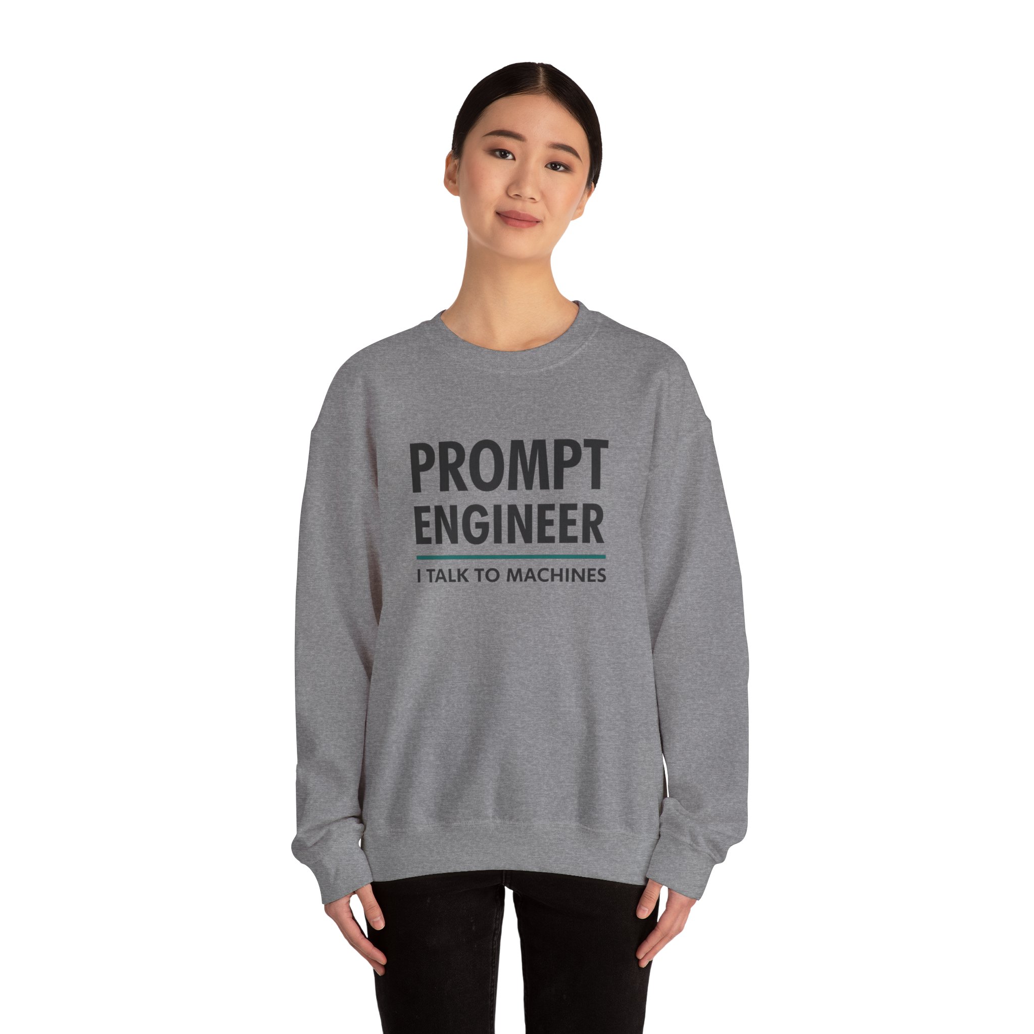 Prompt Engineer I Talk To Machines – Funny AI Job Title Crewneck - Image 49