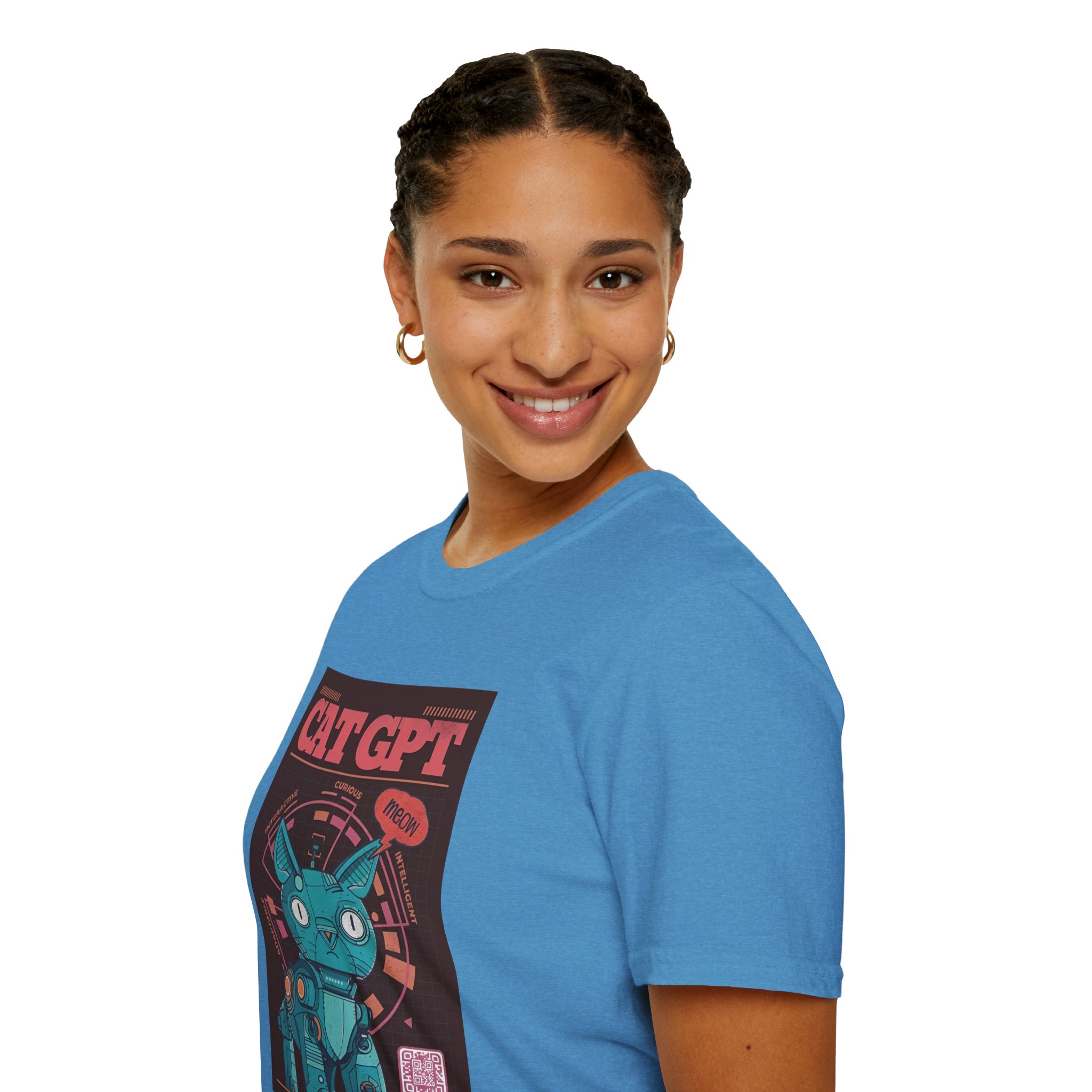 Robot Cat AI Tee | Funny Cyberpunk Cat Shirt for Tech Lovers - Image 113