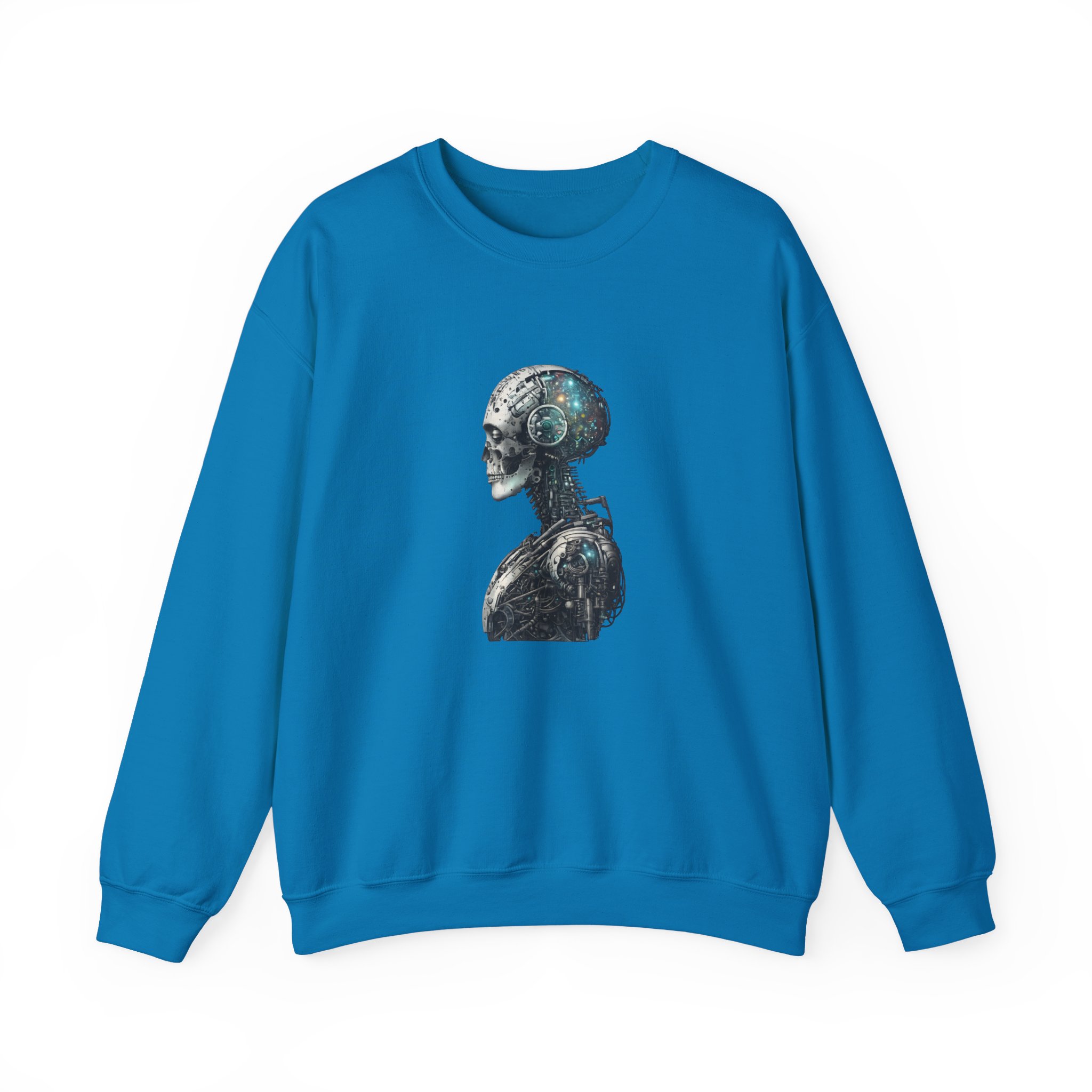 Cosmic Cyber Skull – Dark Cyberpunk Biomechanical Crewneck Sweatshirt - Image 100