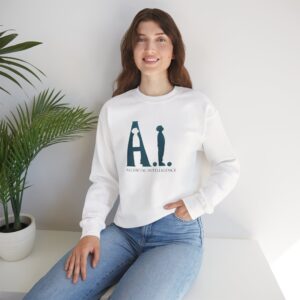 AI Human Silhouette – Artificial Intelligence Conceptual Crewneck Sweatshirt