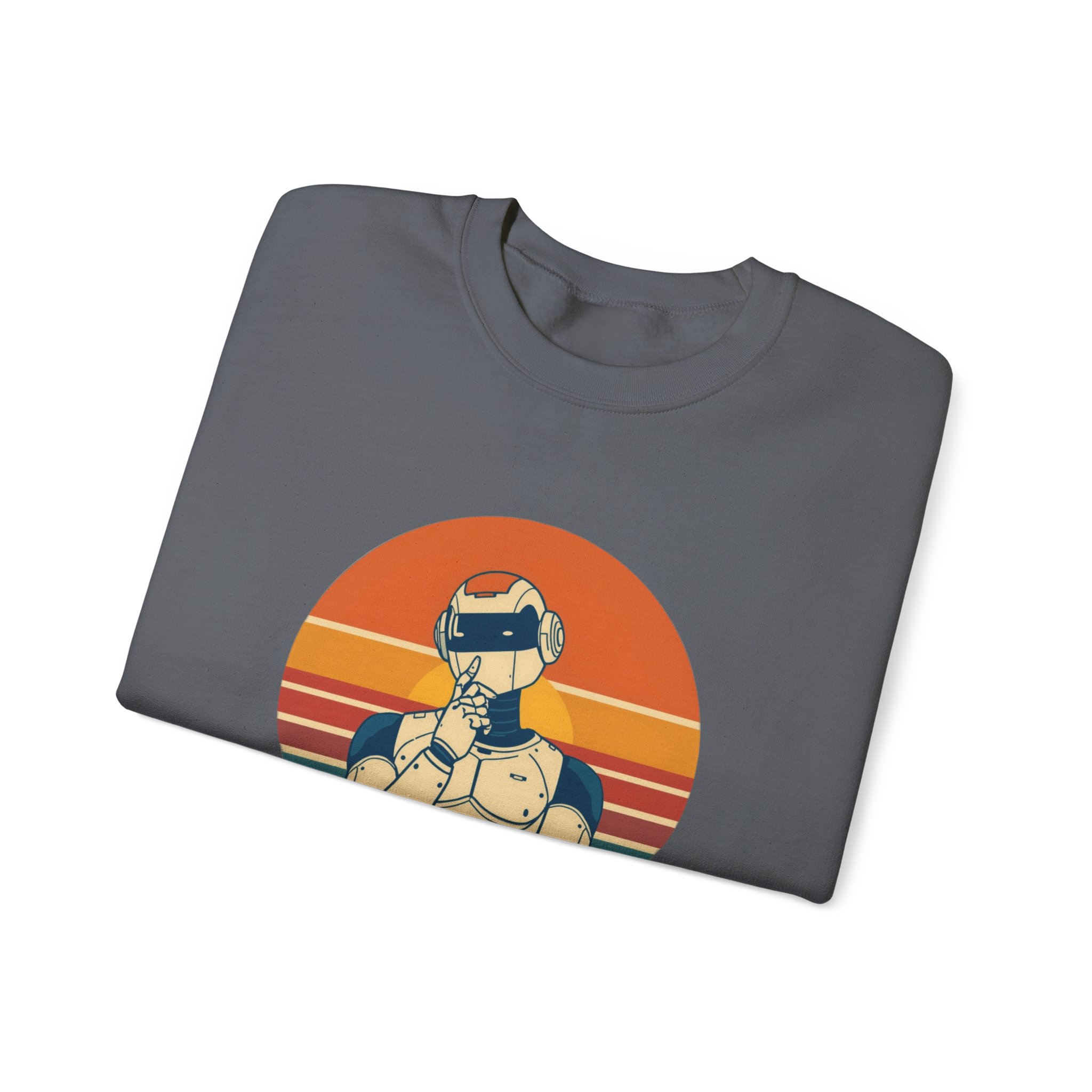Wired for Success Retro Robot Thinker AI Tech Sweatshirt Gift - Image 50