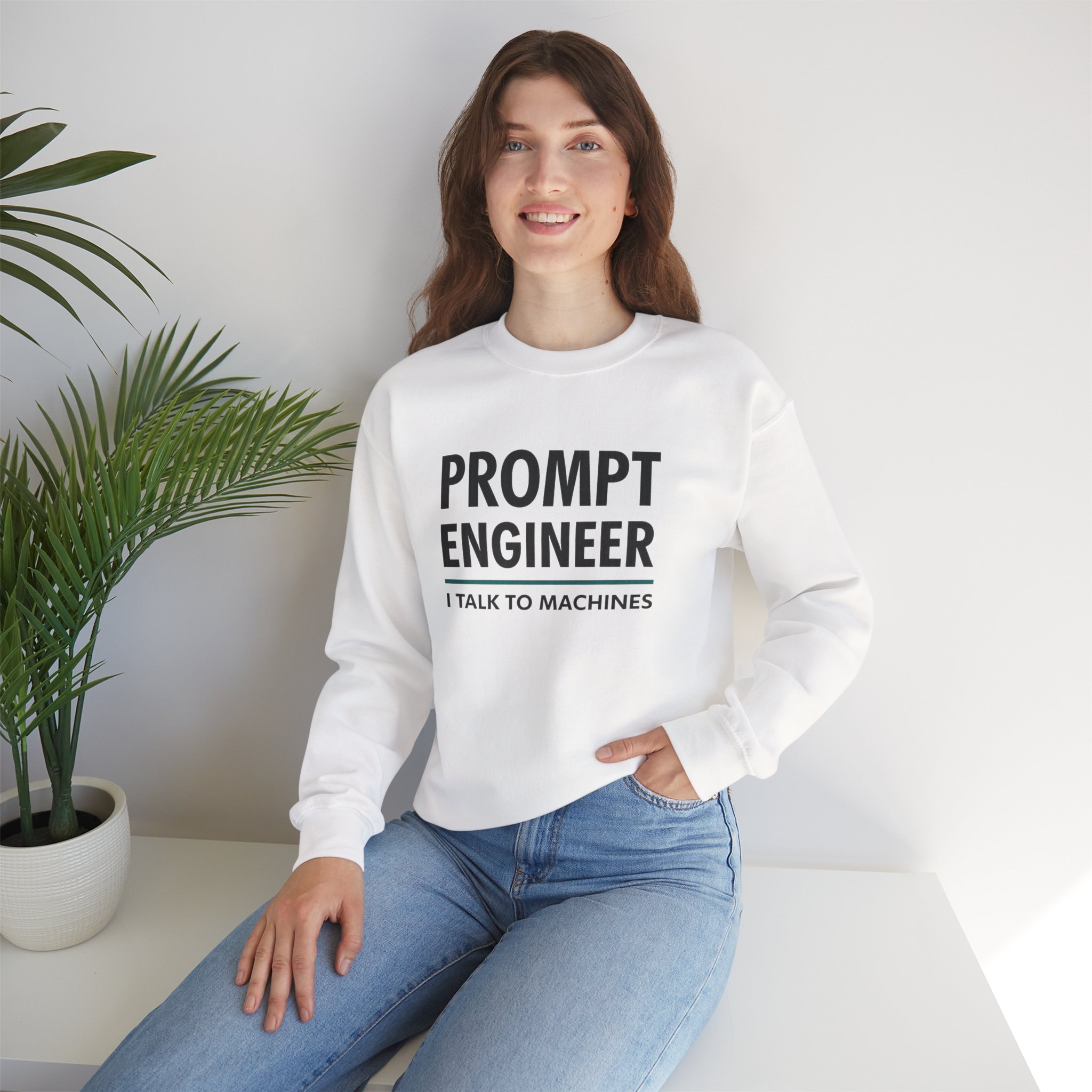 Prompt Engineer I Talk To Machines – Funny AI Job Title Crewneck - Image 5