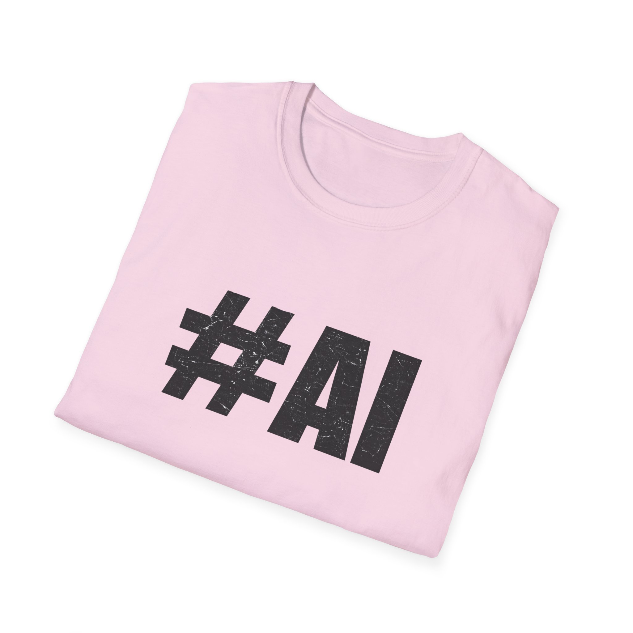 #AI Distressed Dark Minimalist Artificial Intelligence Graphic T-Shirt - Image 147