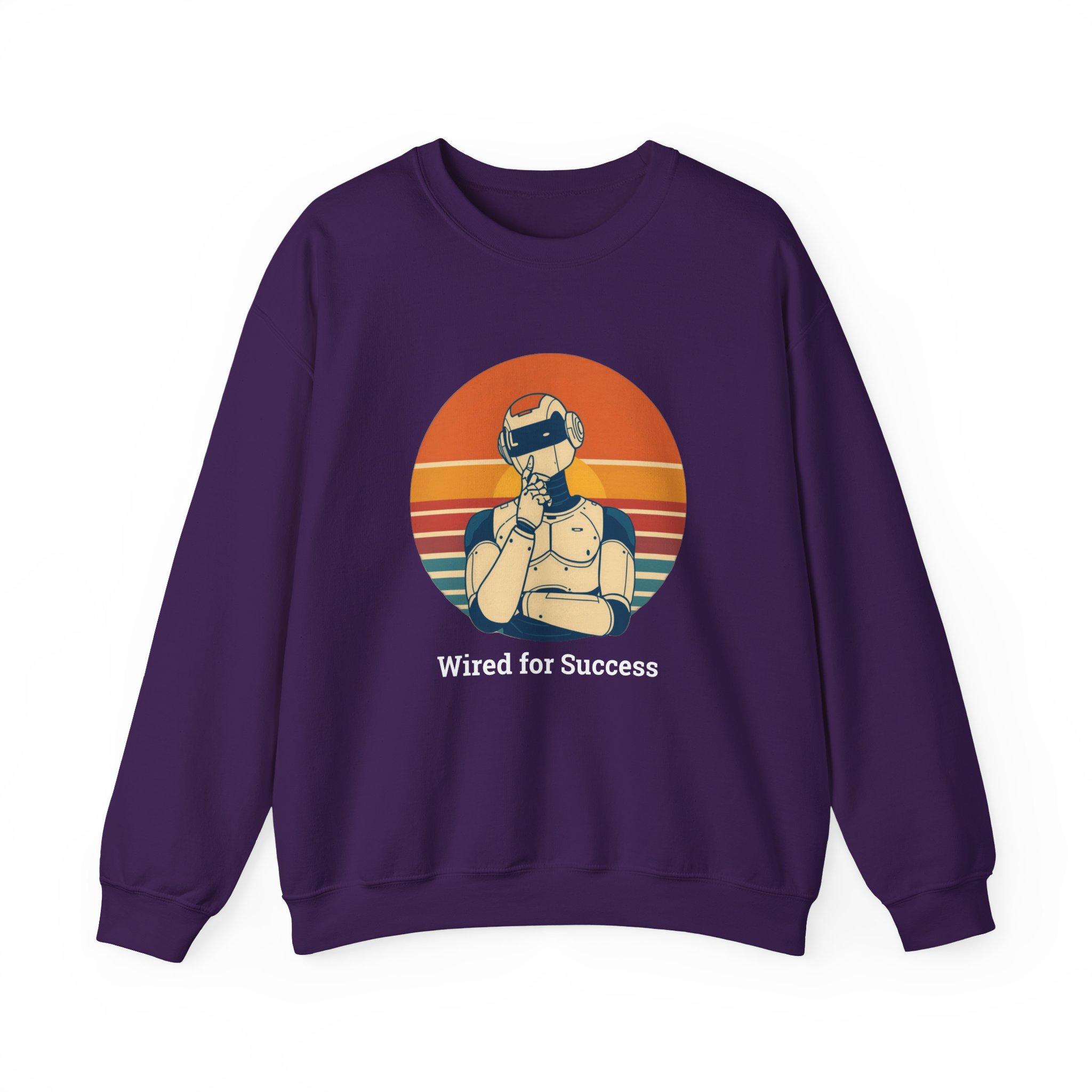 Wired for Success Retro Robot Thinker AI Tech Sweatshirt Gift - Image 61