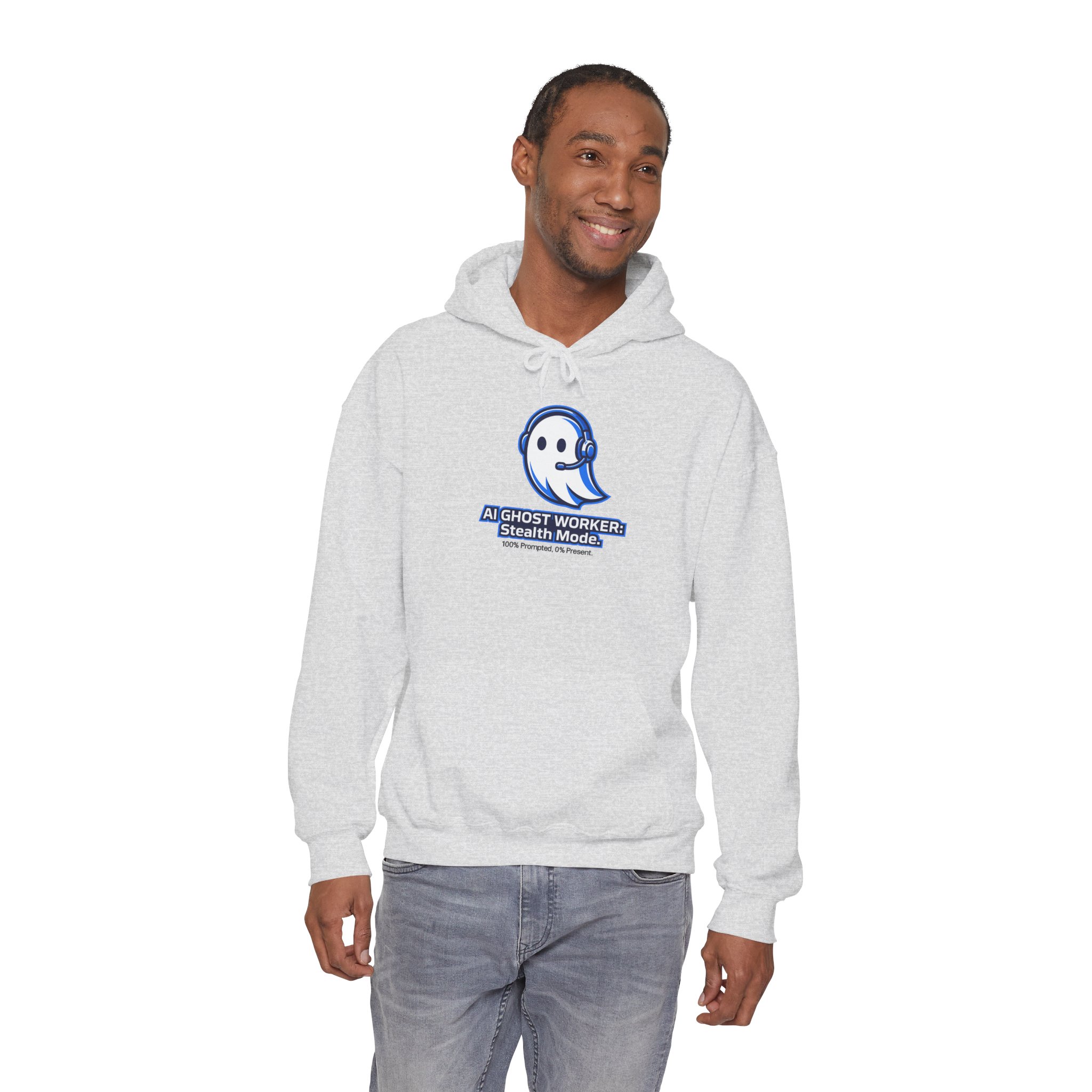 AI Ghost Worker Stealth Mode – 100% Prompted 0% Present Funny Hoodie - Image 34