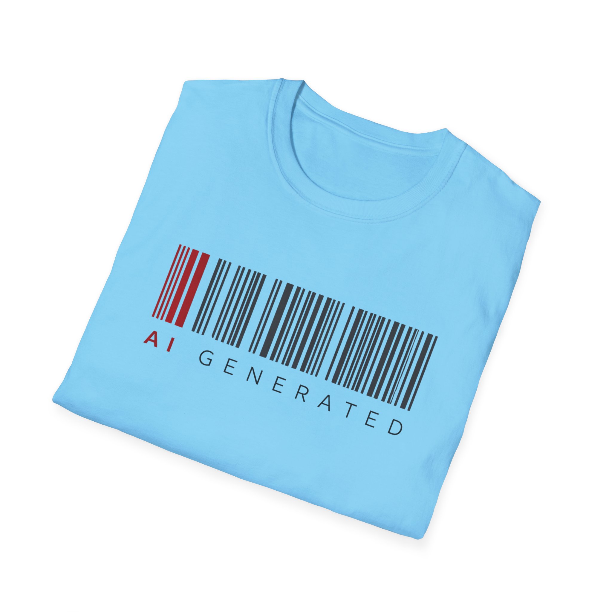 AI Generated Barcode Dark Minimalist Generative Art Graphic T-Shirt - Image 114