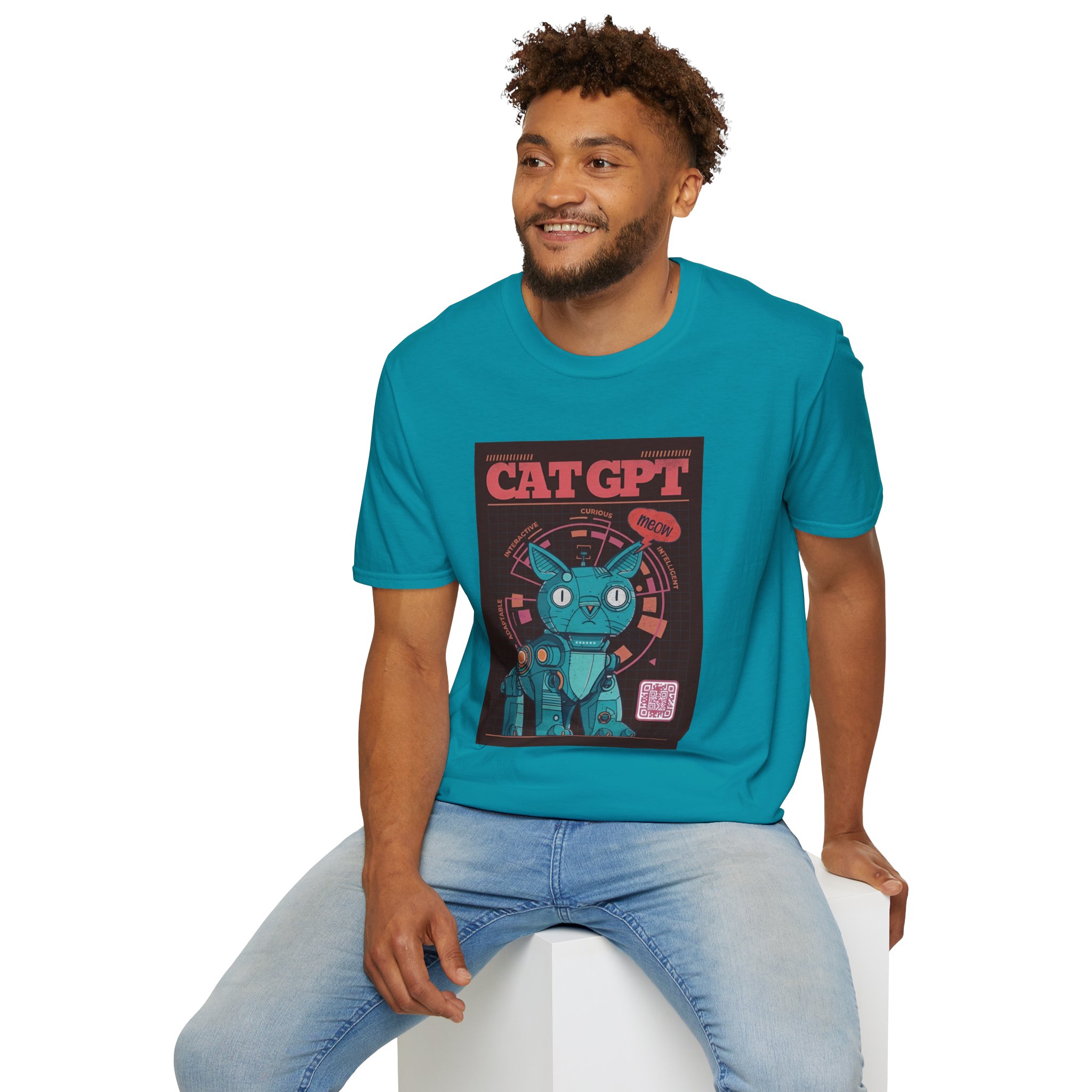 Robot Cat AI Tee | Funny Cyberpunk Cat Shirt for Tech Lovers - Image 125