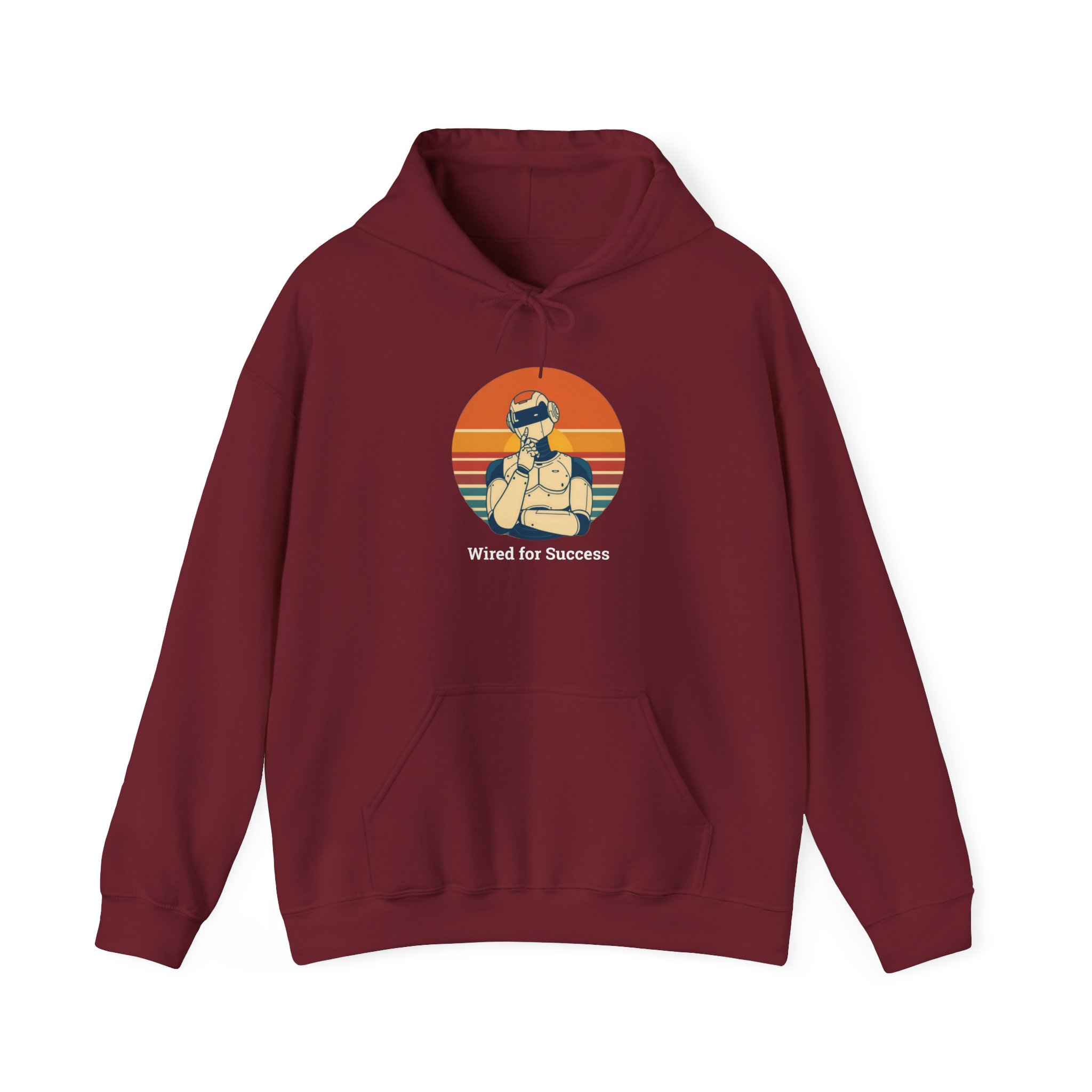 Wired for Success Retro Robot AI Hoodie Tech Gift Hooded Sweatshirt - Image 89