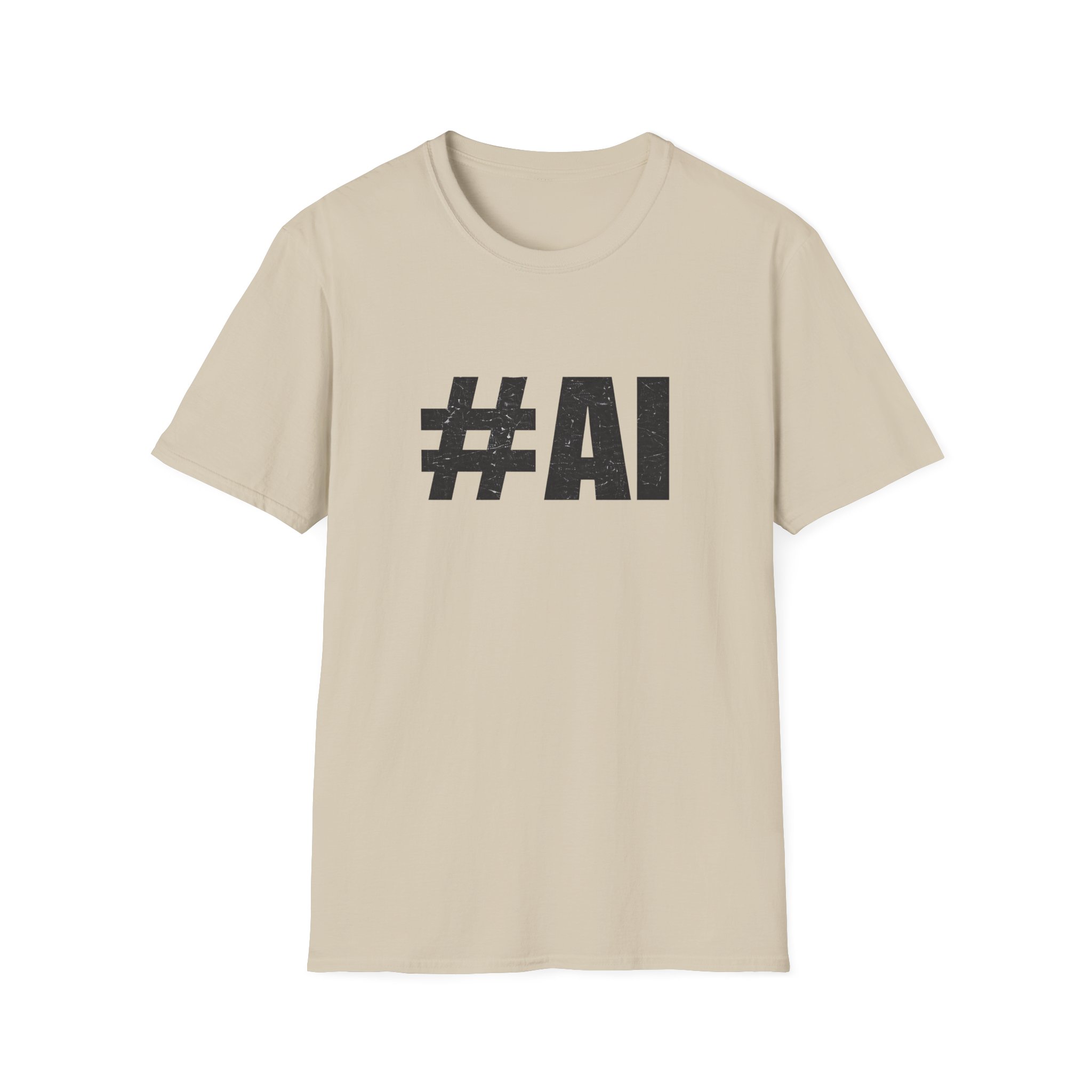 #AI Distressed Dark Minimalist Artificial Intelligence Graphic T-Shirt - Image 23