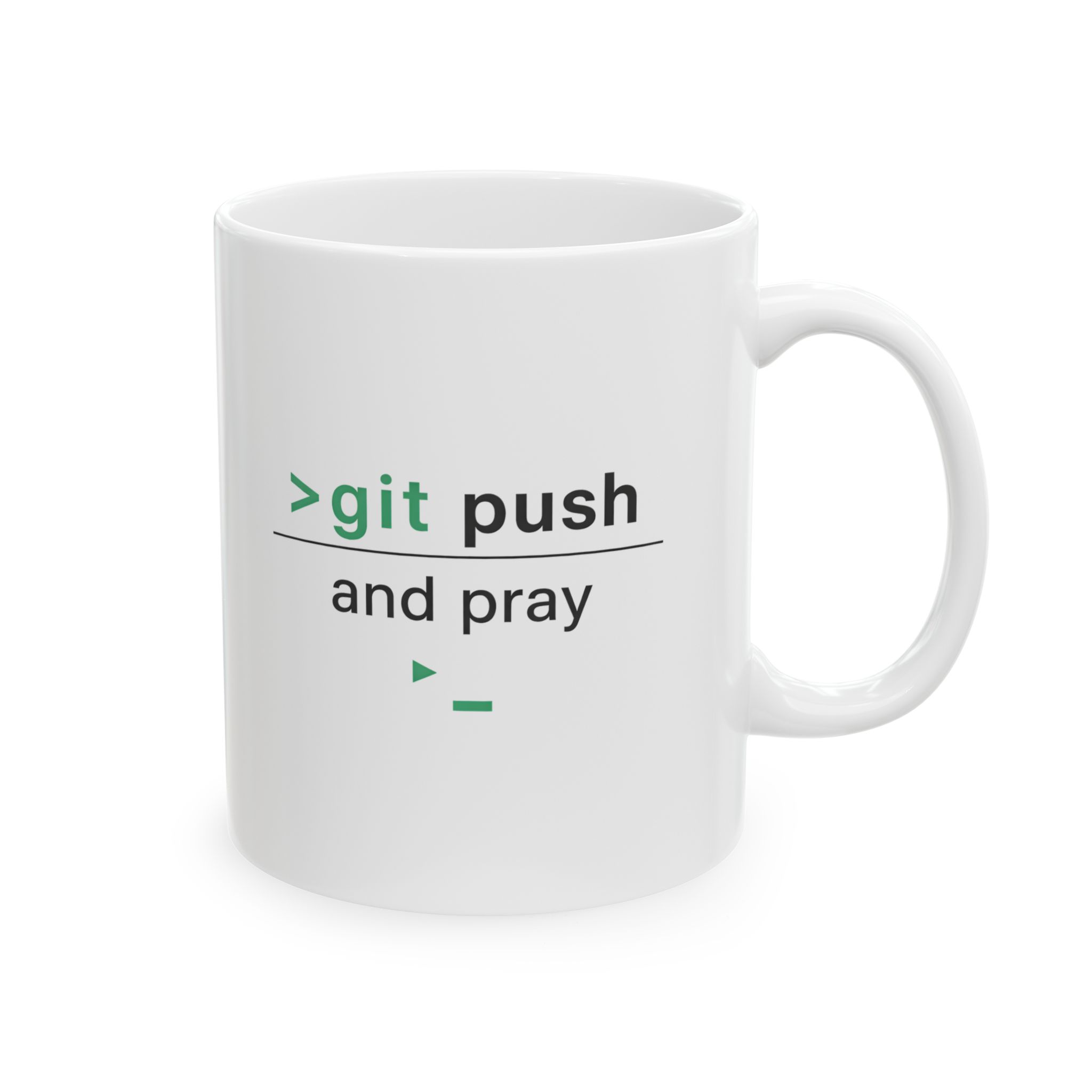 Git Push and Pray — Funny Developer Coding Humor Coffee Mug Gift (11oz/15oz) - Image 2