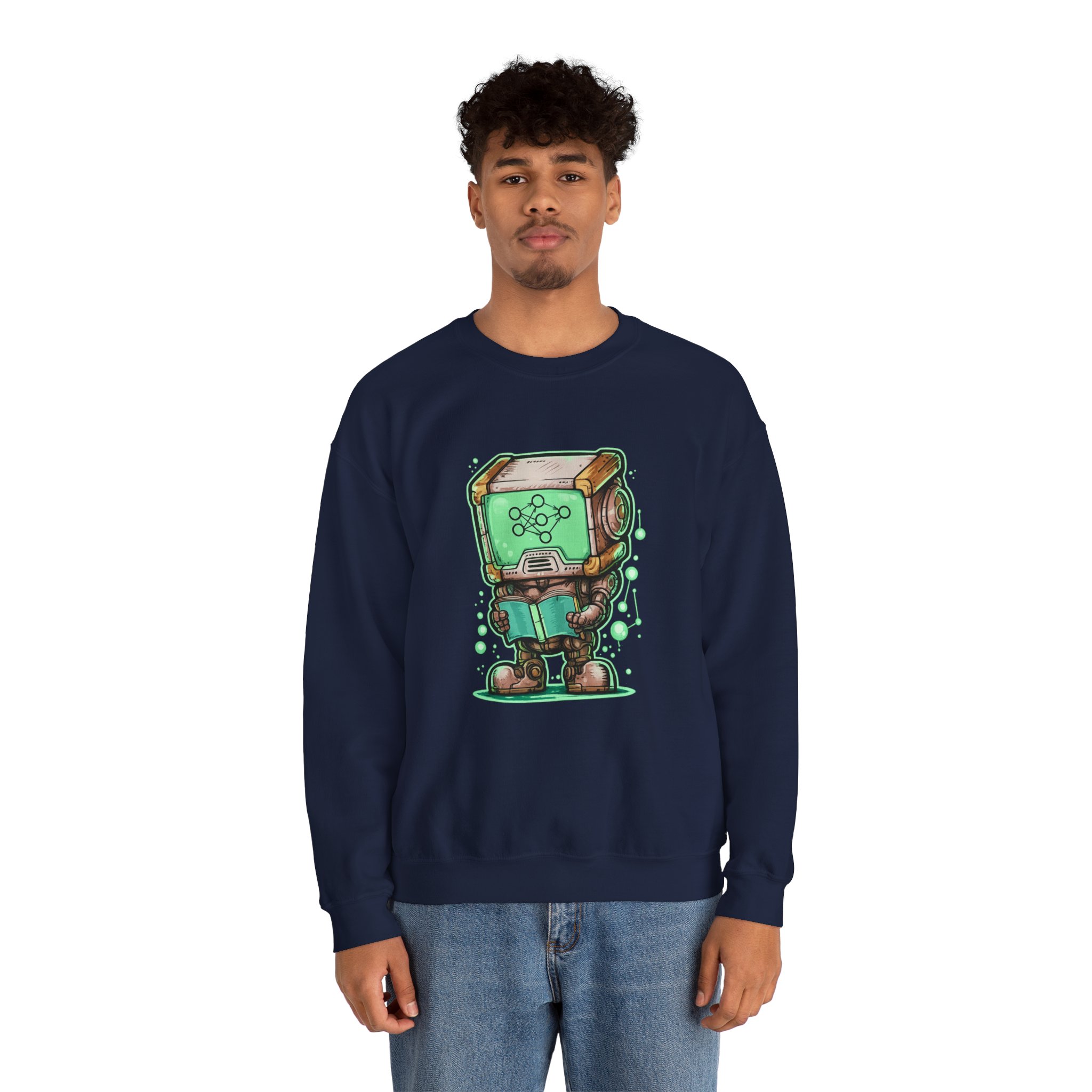 AI Robot Reading Sweatshirt | Neural Network Hoodie for ML Engineers - Image 89