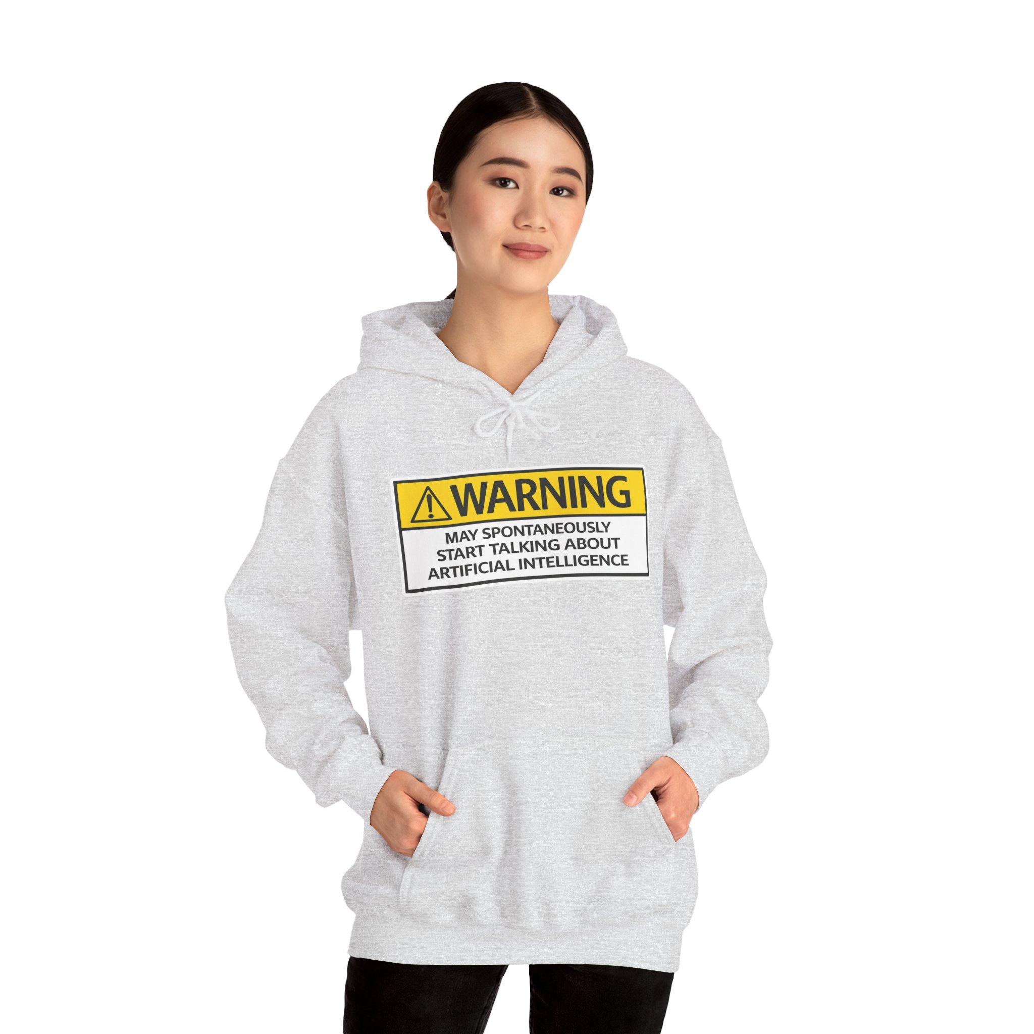 Warning May Talk About AI Hoodie | Funny Artificial Intelligence Sweatshirt - Image 115