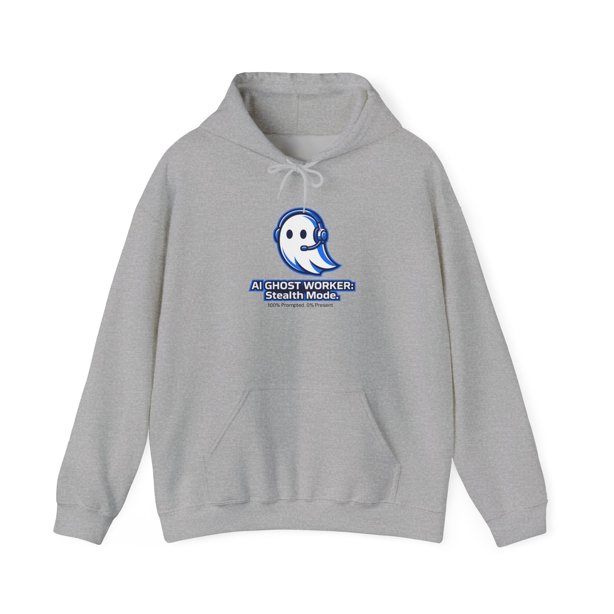 AI Ghost Worker Stealth Mode – 100% Prompted 0% Present Funny Hoodie - Image 49