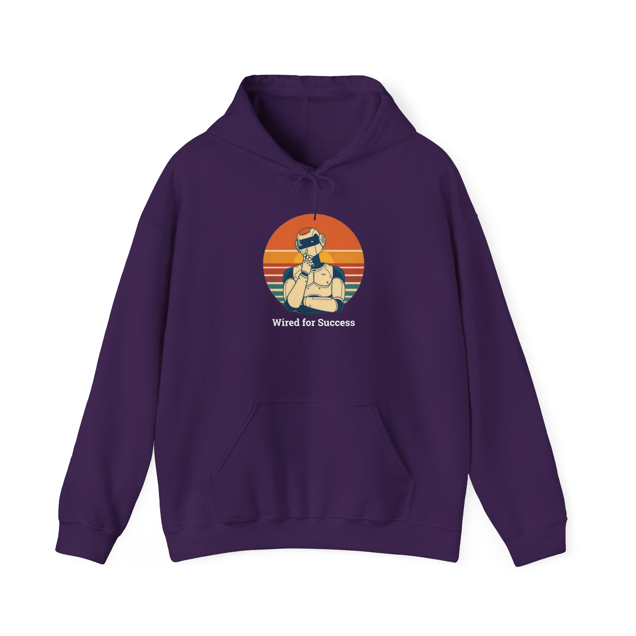 Wired for Success Retro Robot AI Hoodie Tech Gift Hooded Sweatshirt - Image 73