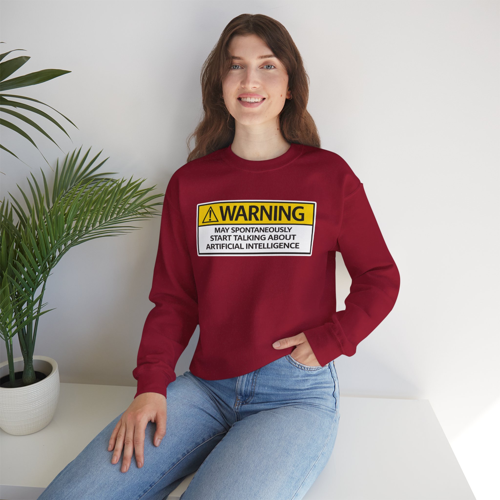 Warning May Talk About AI Sweatshirt | Funny Artificial Intelligence Hoodie - Image 97