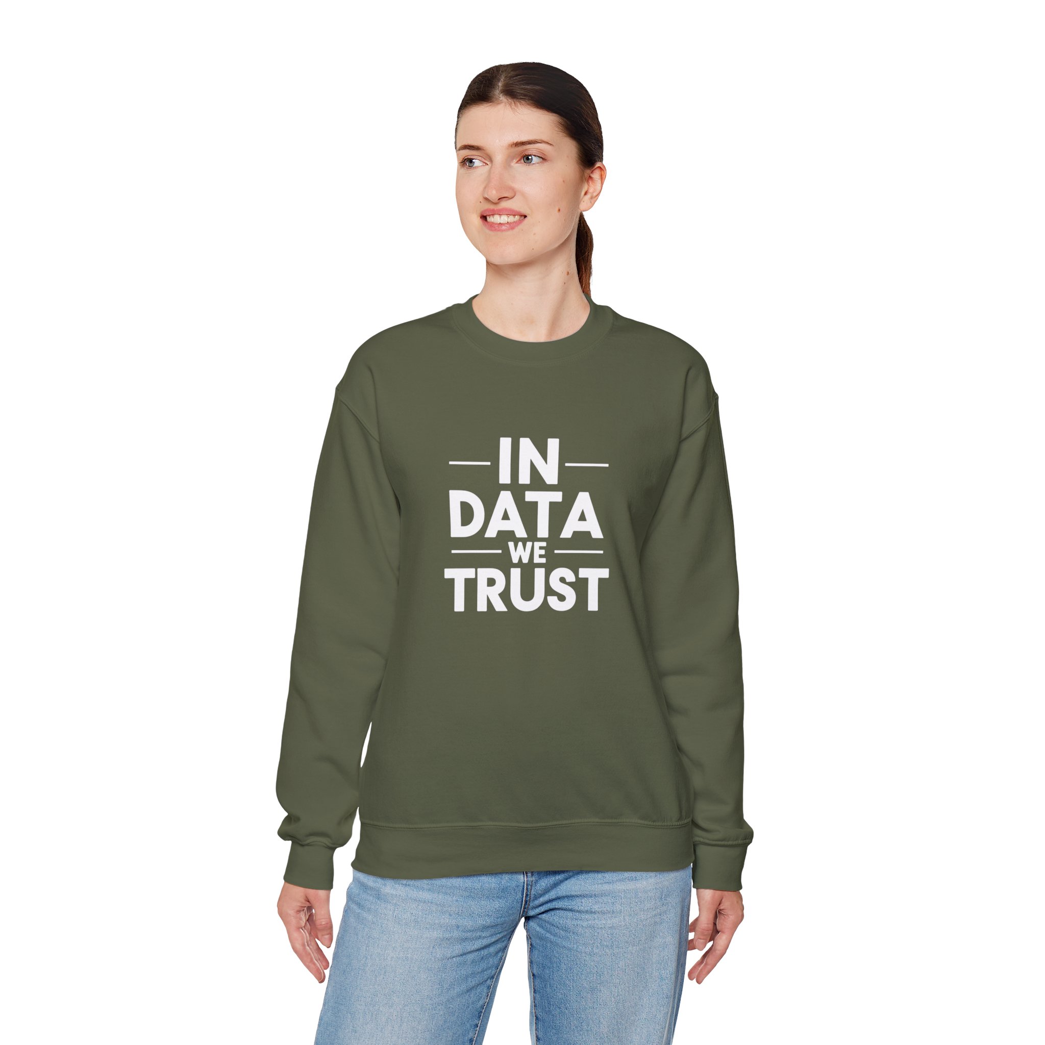 In Data We Trust – Funny Data Science Analyst Crewneck Sweatshirt - Image 34
