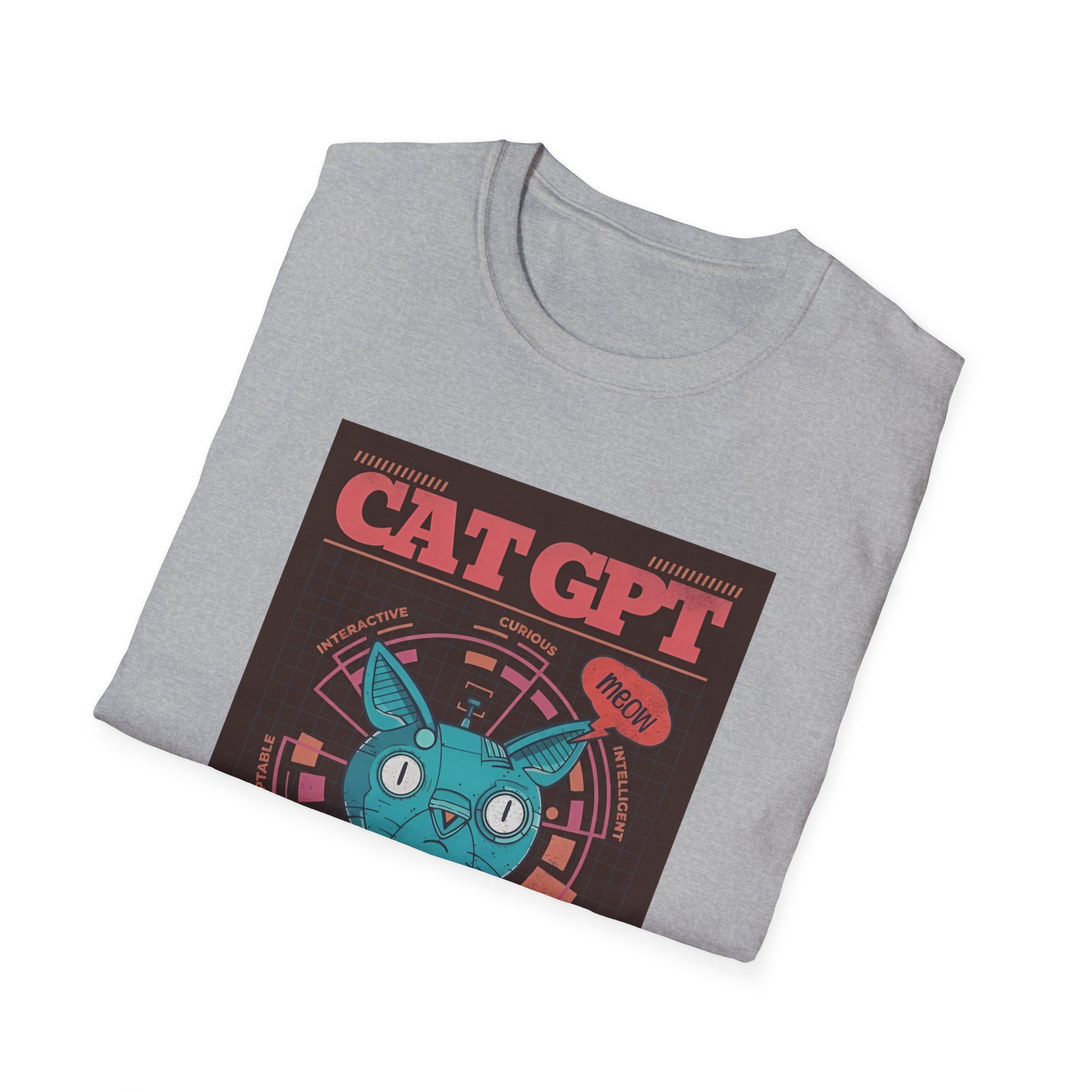 Robot Cat AI Tee | Funny Cyberpunk Cat Shirt for Tech Lovers - Image 40