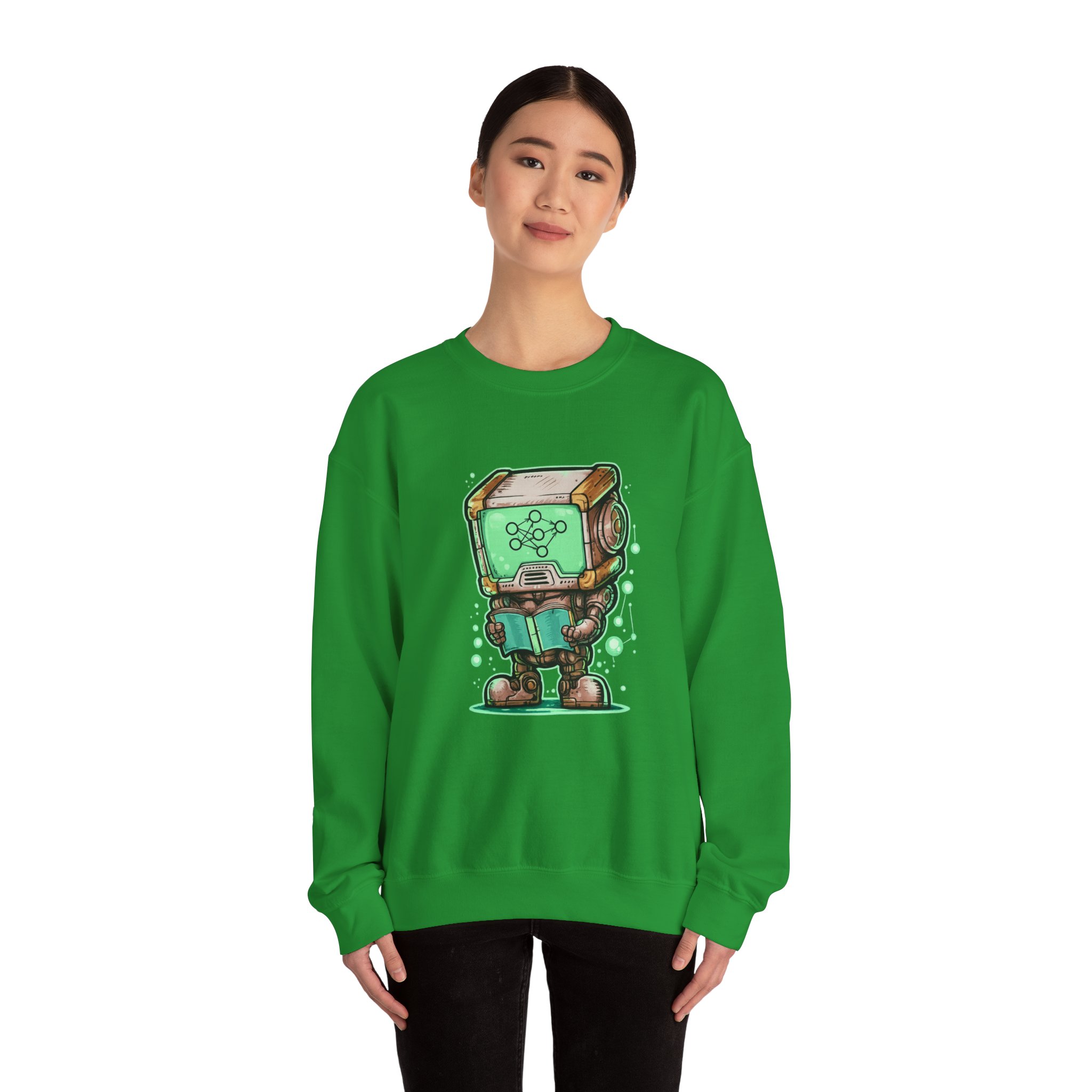 AI Robot Reading Sweatshirt | Neural Network Hoodie for ML Engineers - Image 60