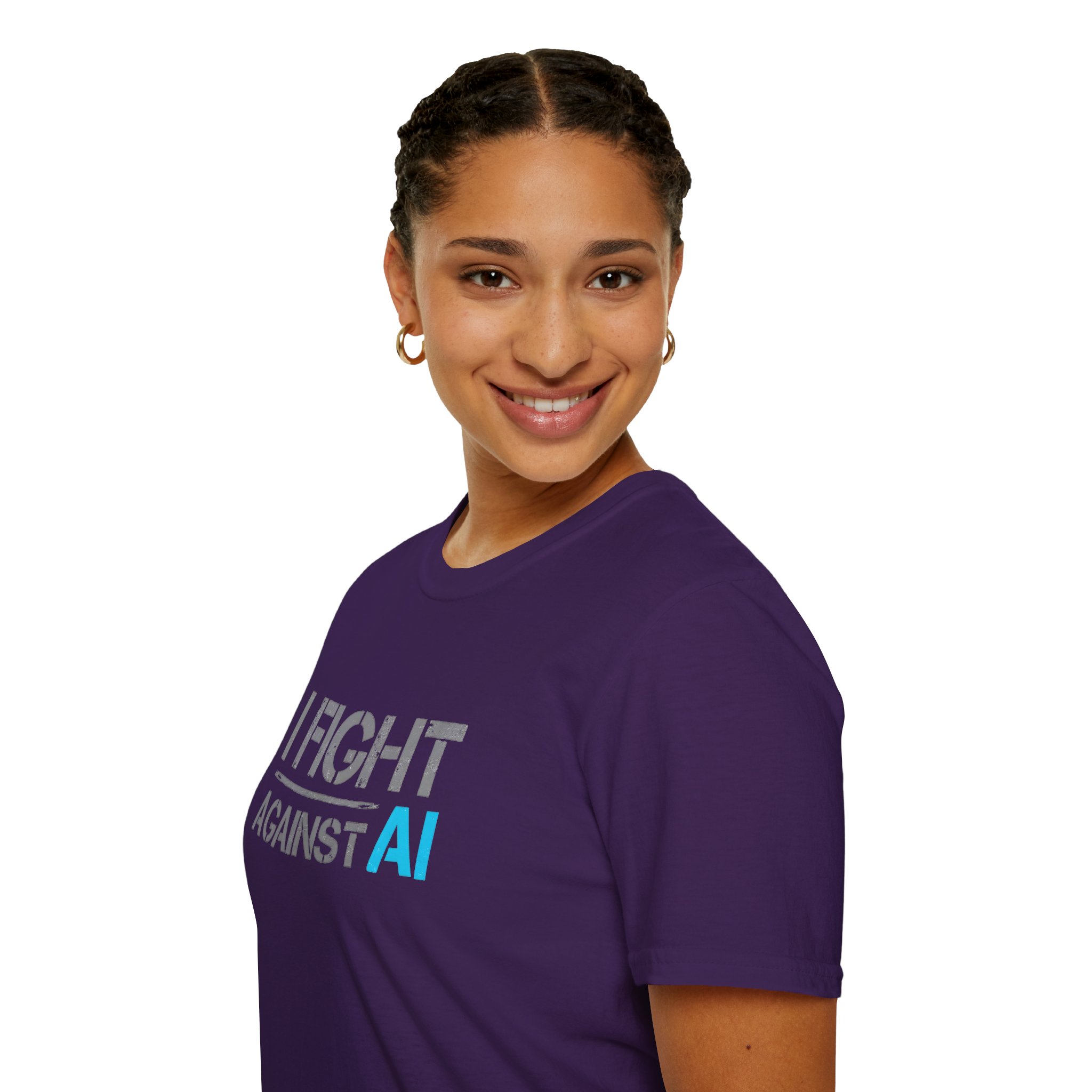 I Fight Against AI – Anti-AI Resistance Graphic T-Shirt for Creatives - Image 57