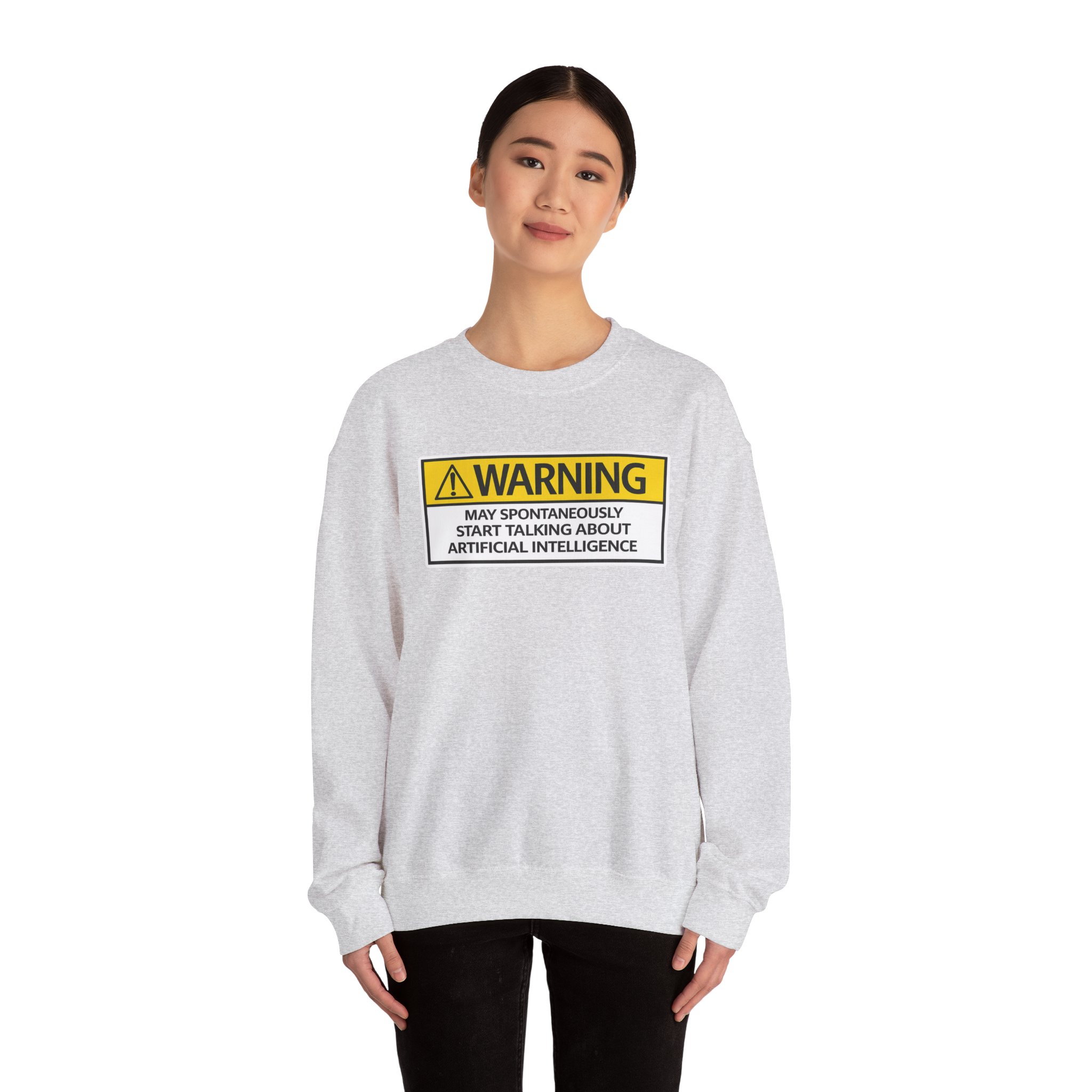 Warning May Talk About AI Sweatshirt | Funny Artificial Intelligence Hoodie - Image 25