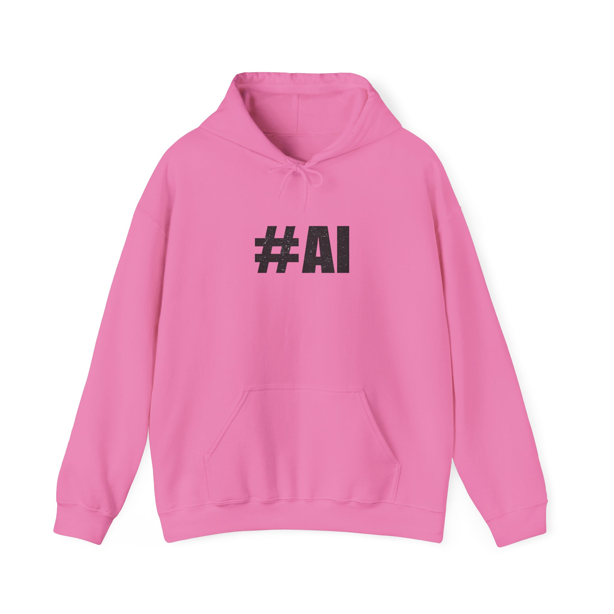 #AI Distressed Dark Minimalist Artificial Intelligence Pullover Hoodie - Image 109