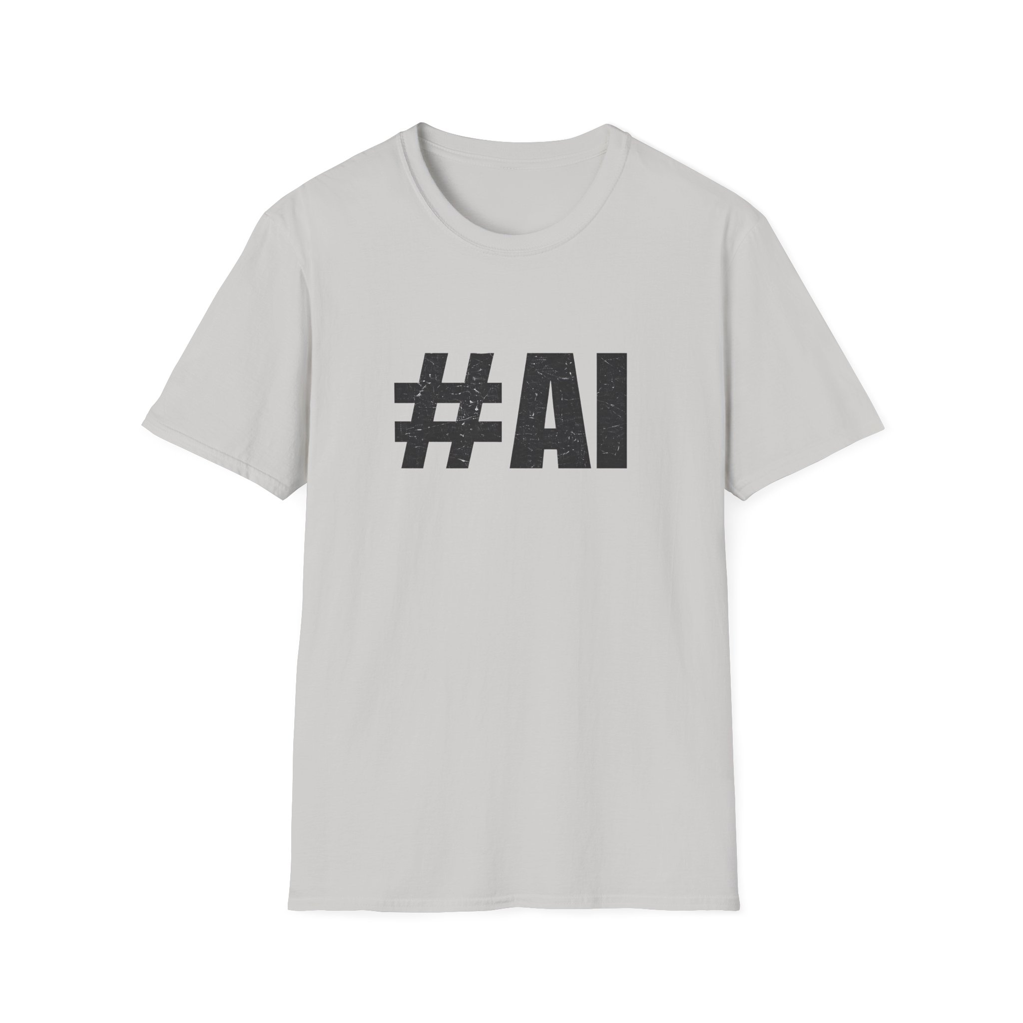 #AI Distressed Dark Minimalist Artificial Intelligence Graphic T-Shirt - Image 34
